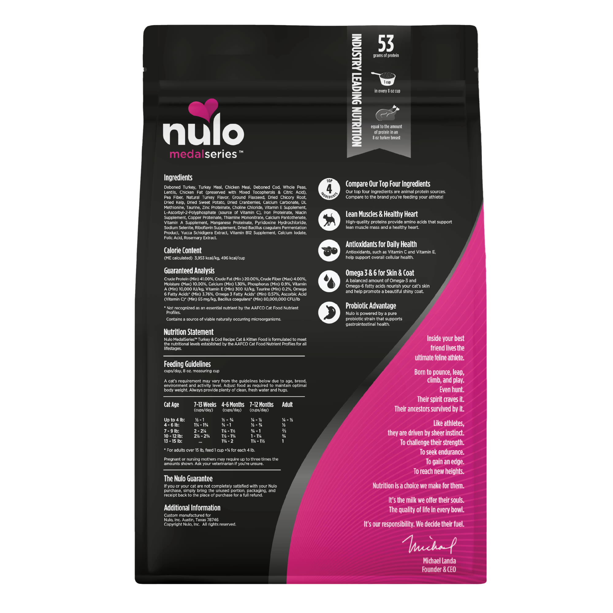 Nulo MedalSeries Grain Free Turkey Cod Dry Cat Kitten Food 12