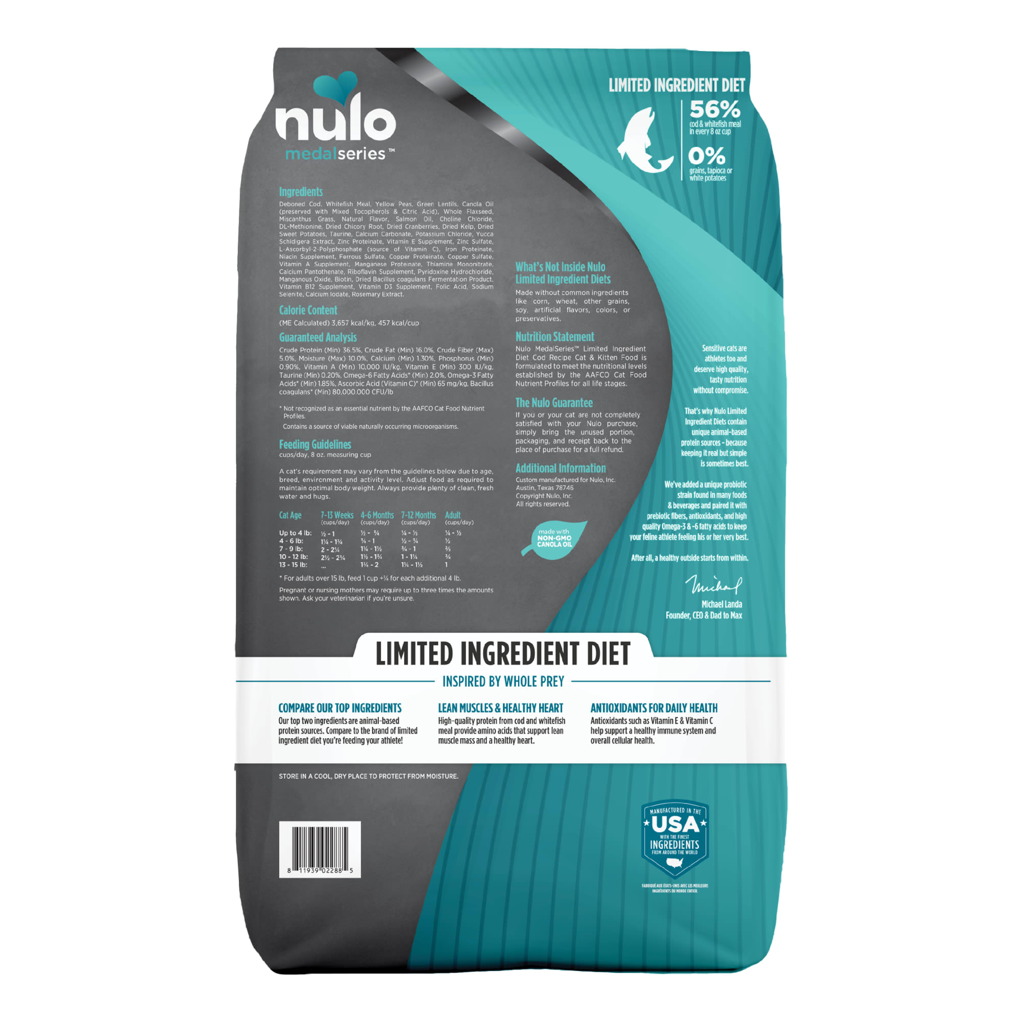 Nulo MedalSeries Grain Free Cod Dry Cat Kitten Food 11 lbs. Petco