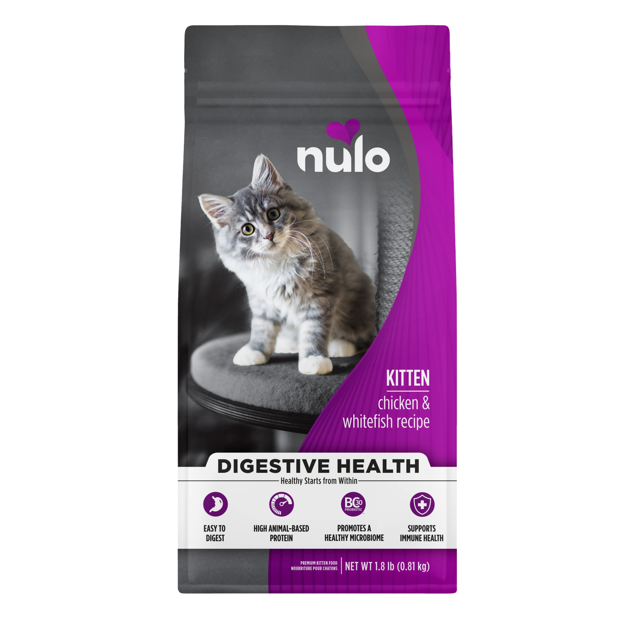 Nulo MedalSeries Digestive Health Chicken Whitefish Kitten Dry Cat 