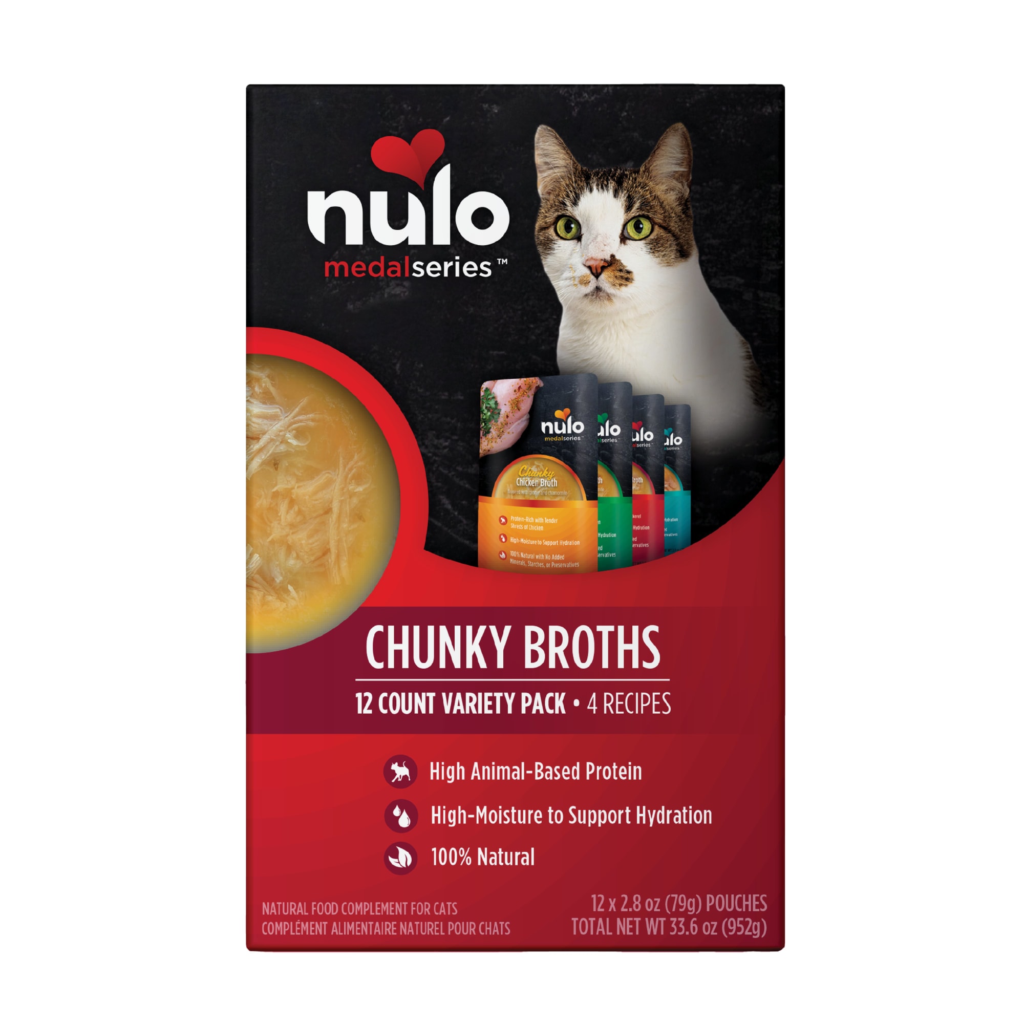 Nulo MedalSeries Chunky Broth Variety Pack Wet Cat Food 2.8 oz. Count of 12 Petco