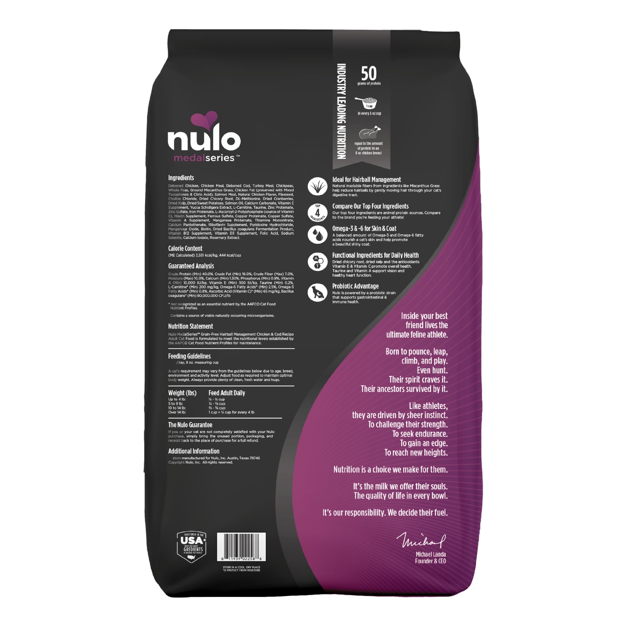 Nulo MedalSeries Grain Free Chicken Cod Adult Hairball