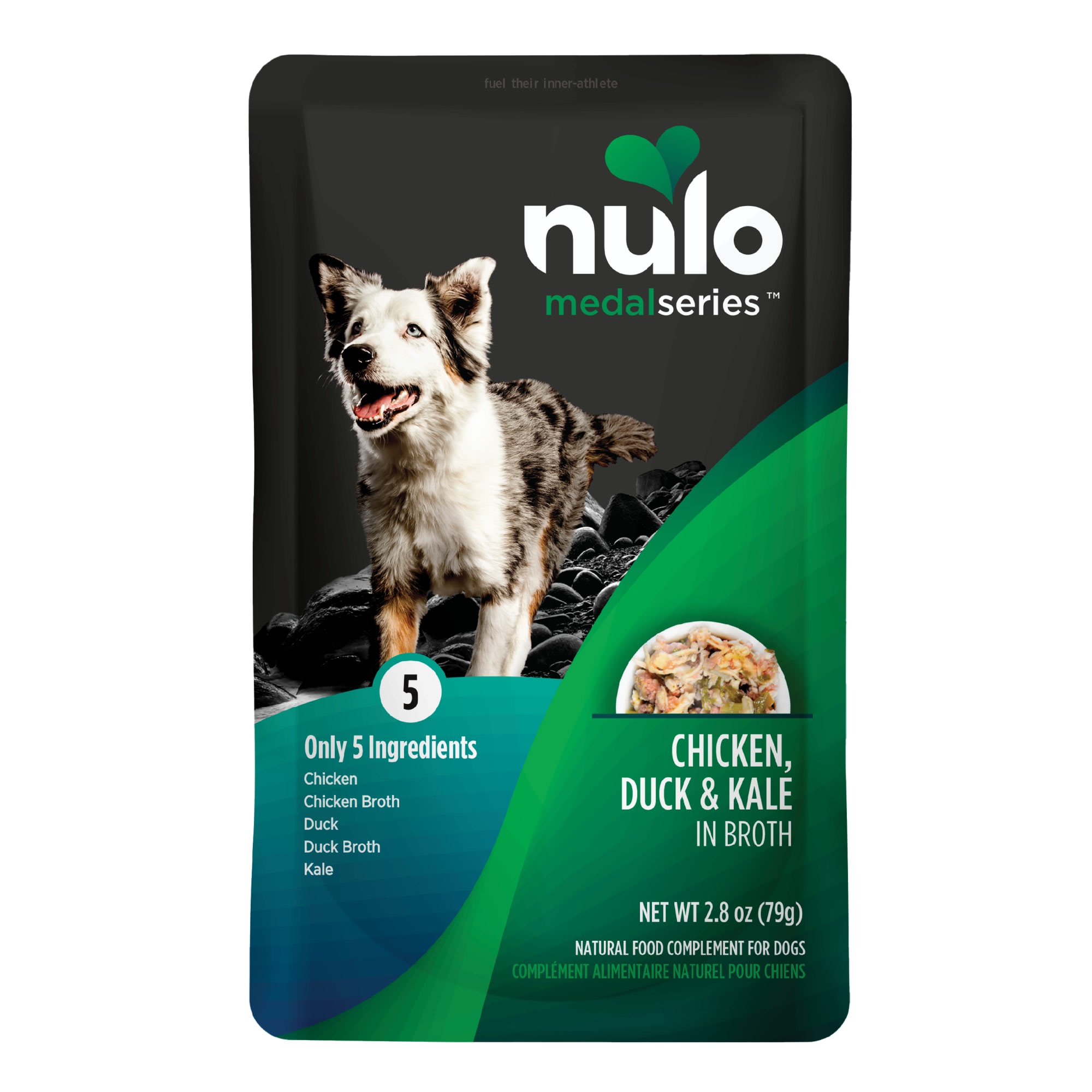 Nulo MedalSeries Chicken Duck Kale in Broth Wet Dog Food Toppers 2.8 oz. Case of 24