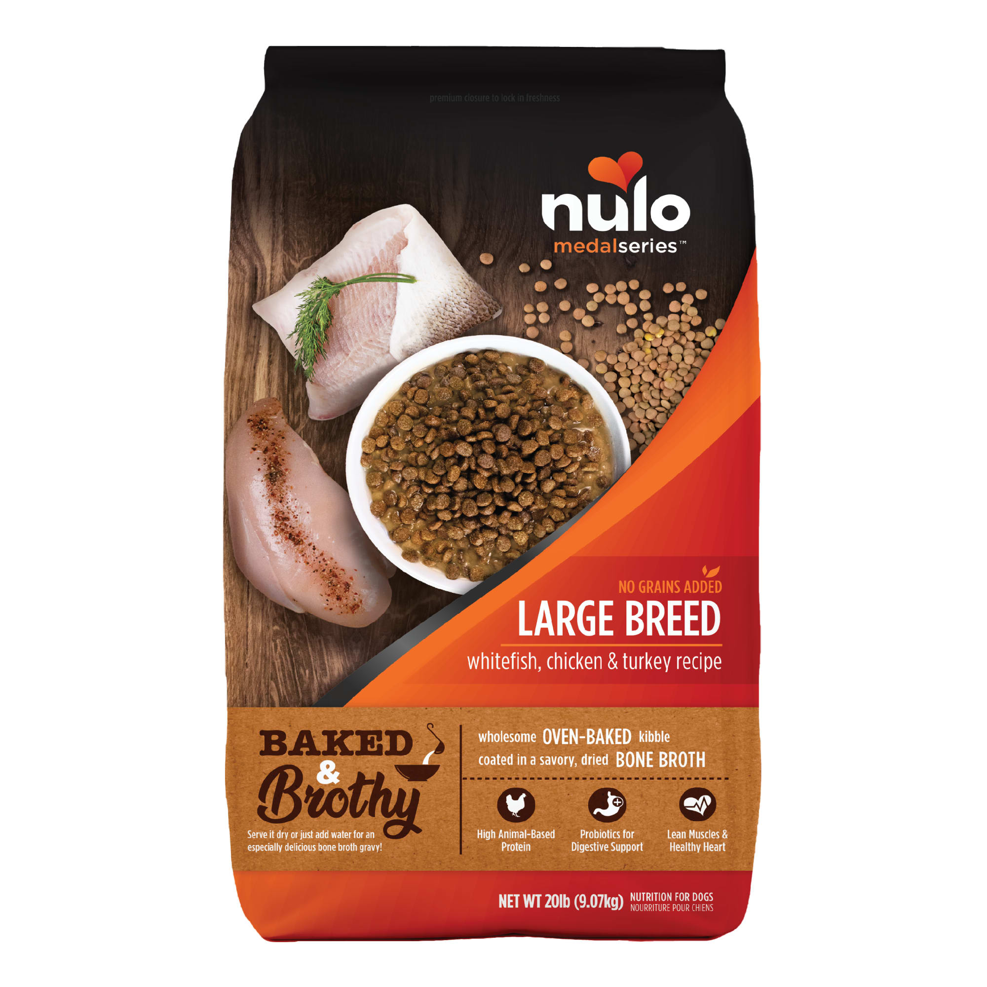 Nulo MedalSeries Baked Brothy Whitefish Chicken Turkey Large Breed Adult Dog Dry Food 20 lbs. Petco