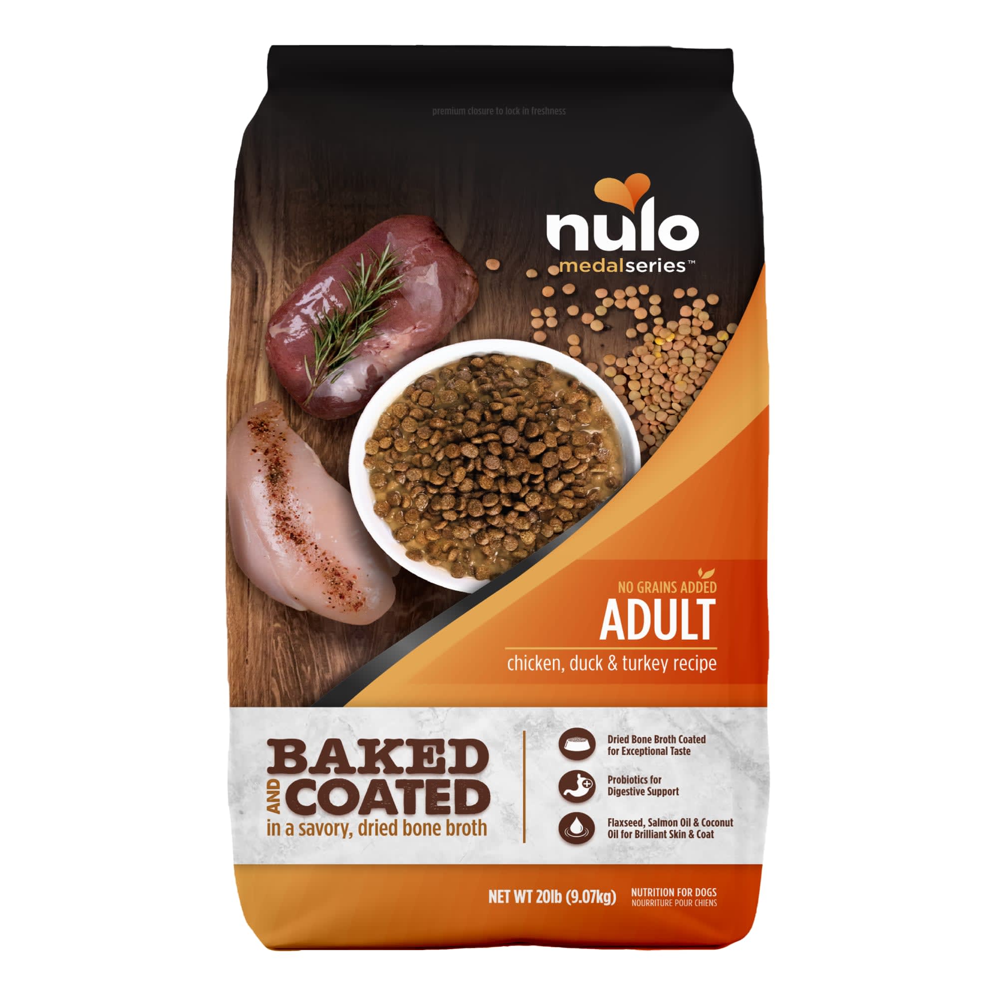 Nulo MedalSeries Baked & Brothy Chicken, Duck & Turkey Dog Food 20 lbs