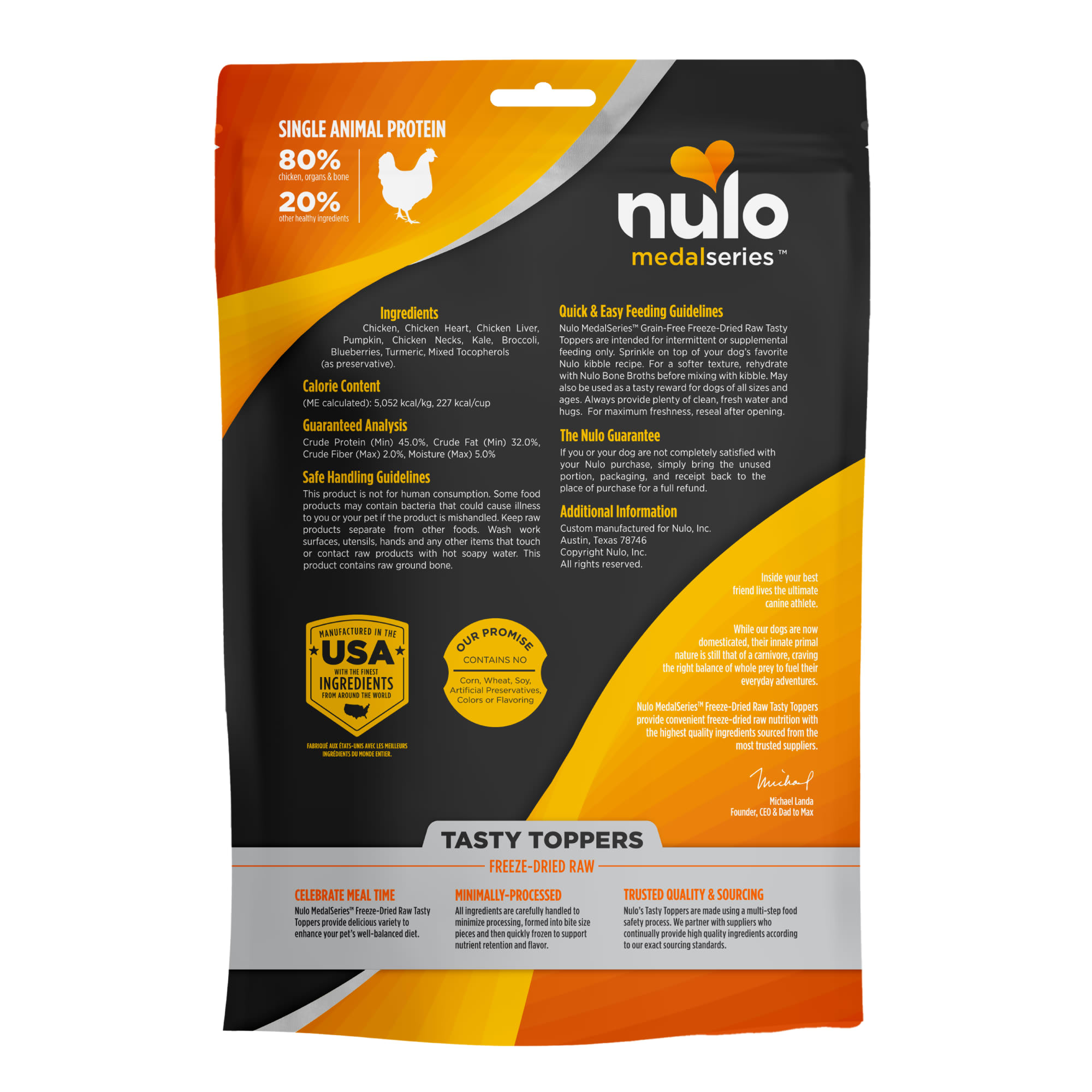 Nulo MedalSeries Tasty Toppers Chicken Freeze-Dried Raw Dog Food