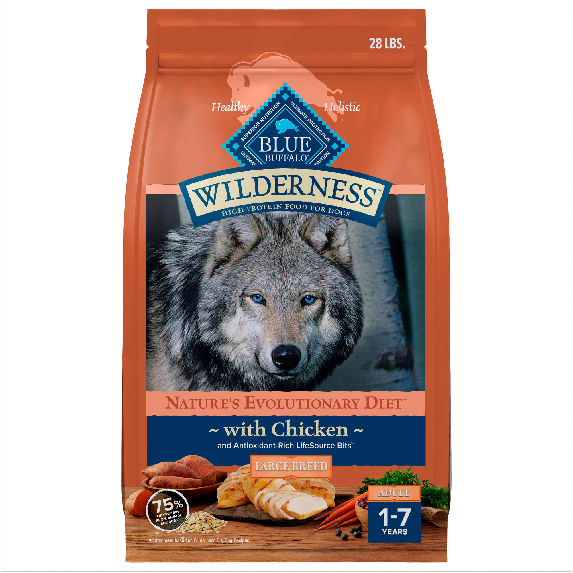 Blue Buffalo Wilderness Salmon High Protein Dog Food 28 lbs