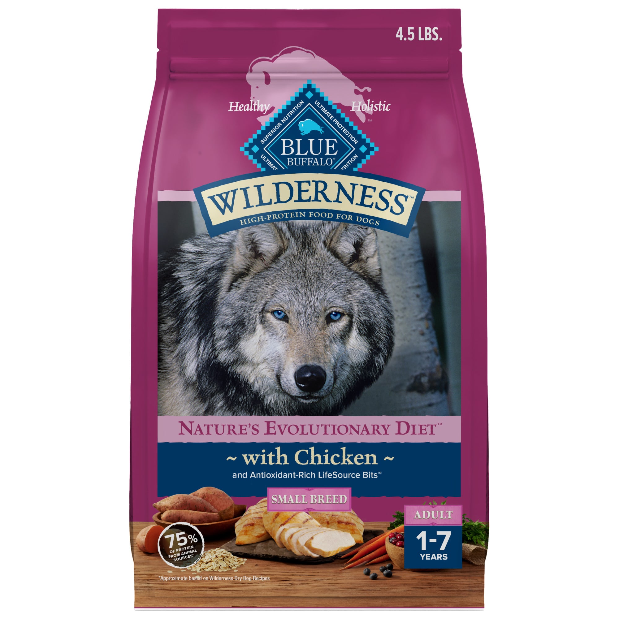 Blue Buffalo Wilderness Real Chicken with Natural Ingredients Adult Small Breed Dry Dog Food 4.5 lbs