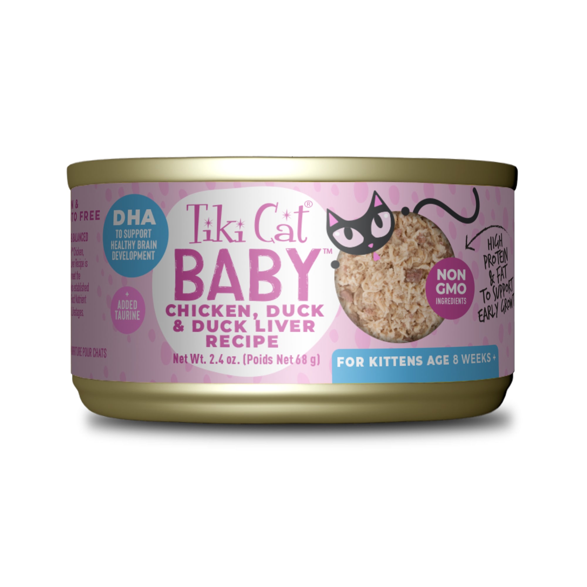Tiki Cat Baby Chicken, Duck, & Duck Liver Kitten Wet Food, 2.4 oz. Petco