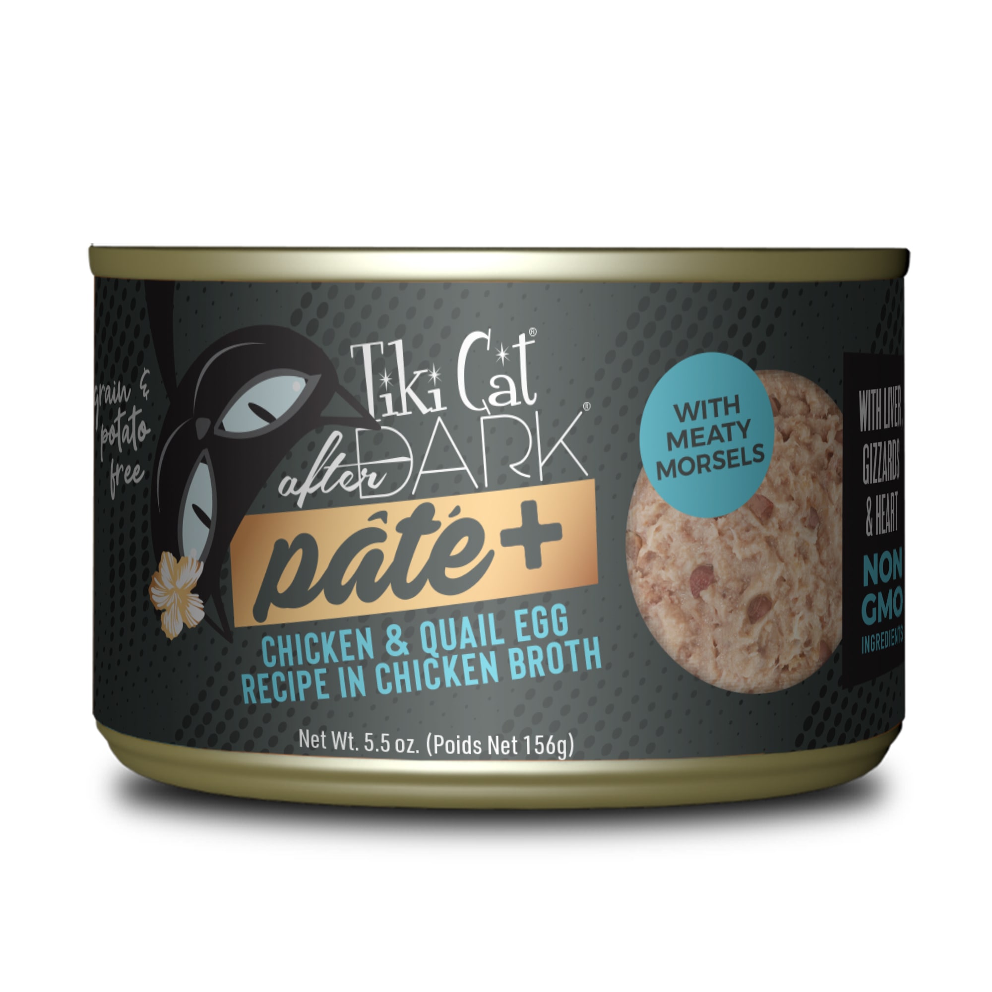 Tiki Cat After Dark Pate+ Chicken & Quail Egg Wet Food for Cats, 5.5 oz