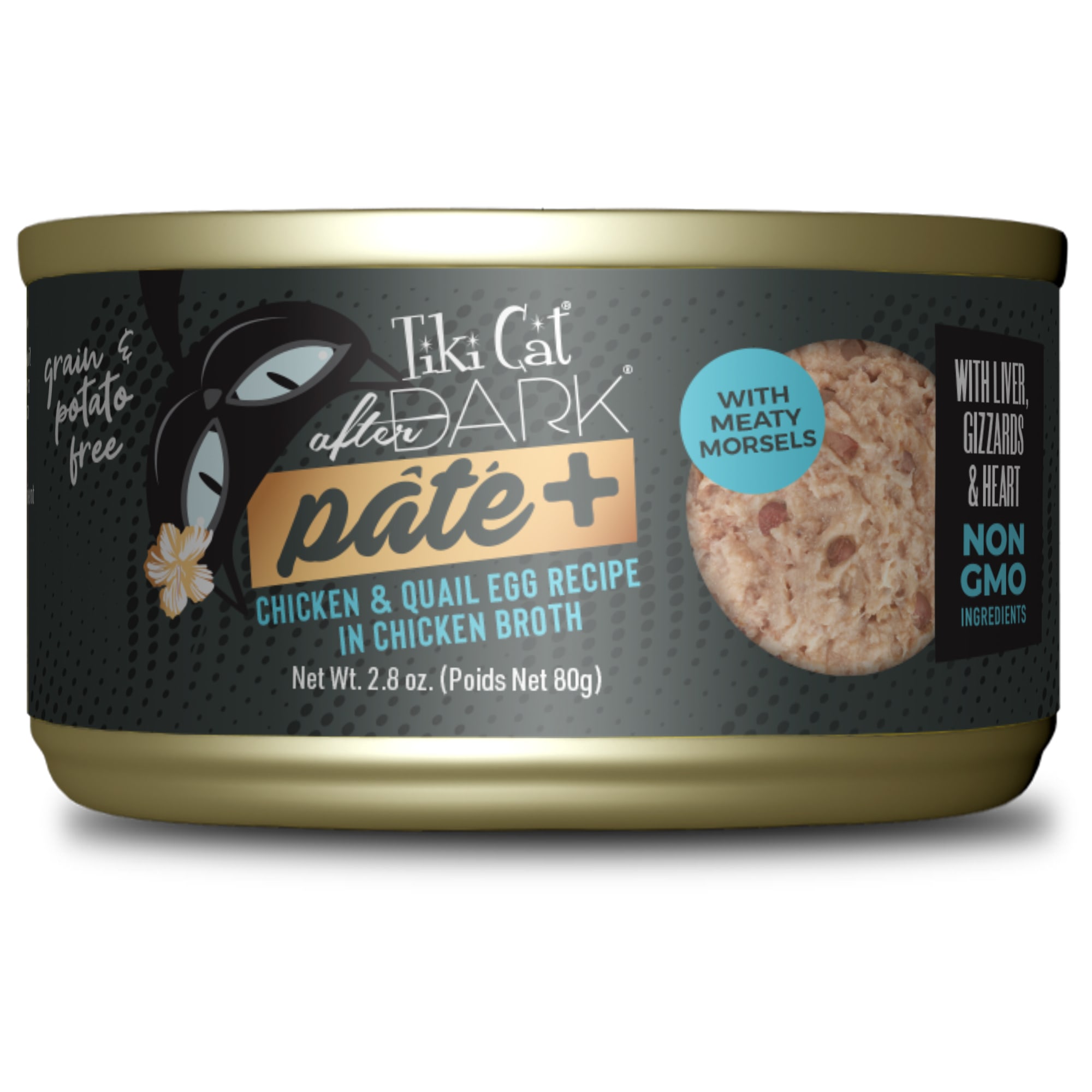 Tiki Cat After Dark Pate Chicken Quail Egg Wet Food for Cats