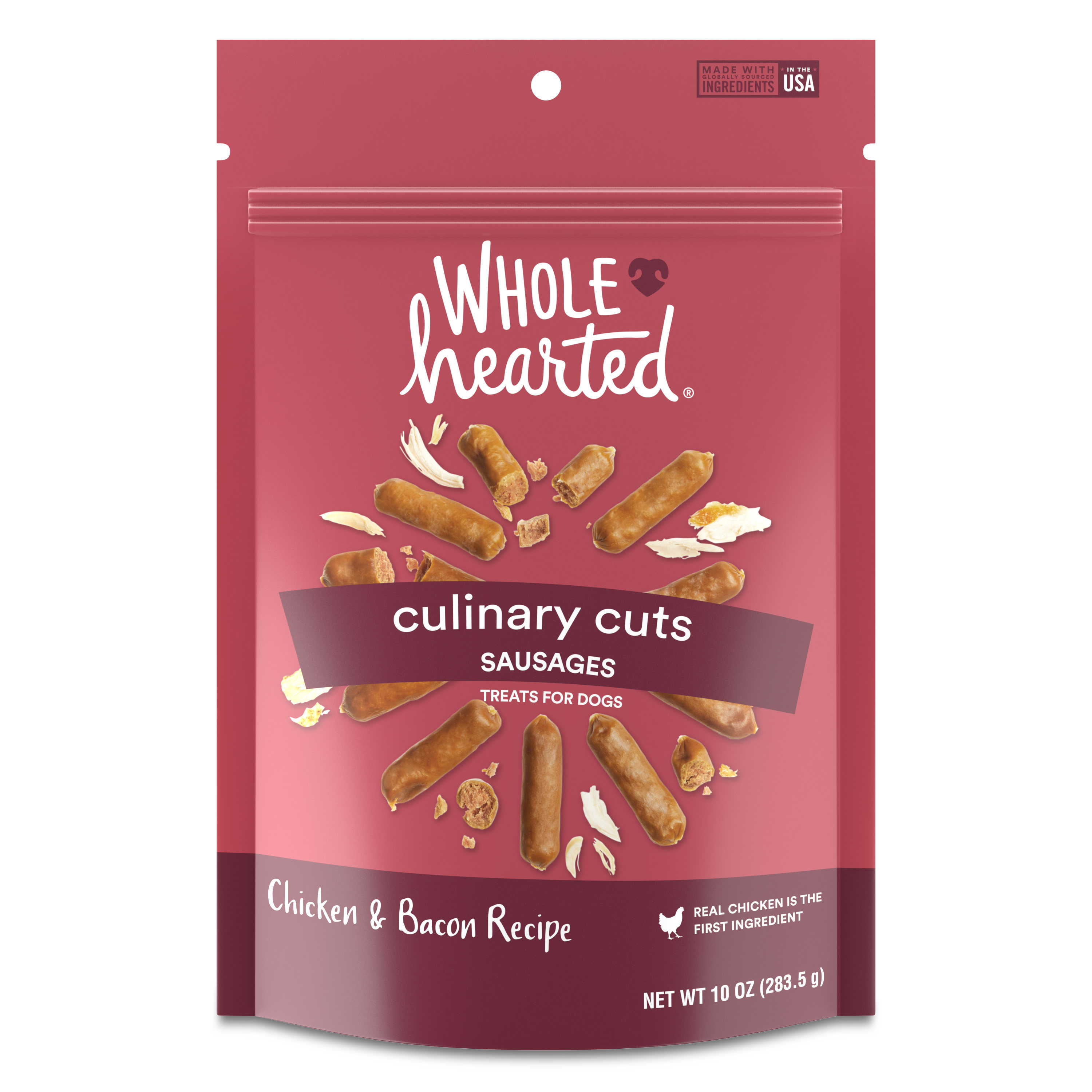 WholeHearted Chicken & Bacon Sausage Dog Treats 10 oz