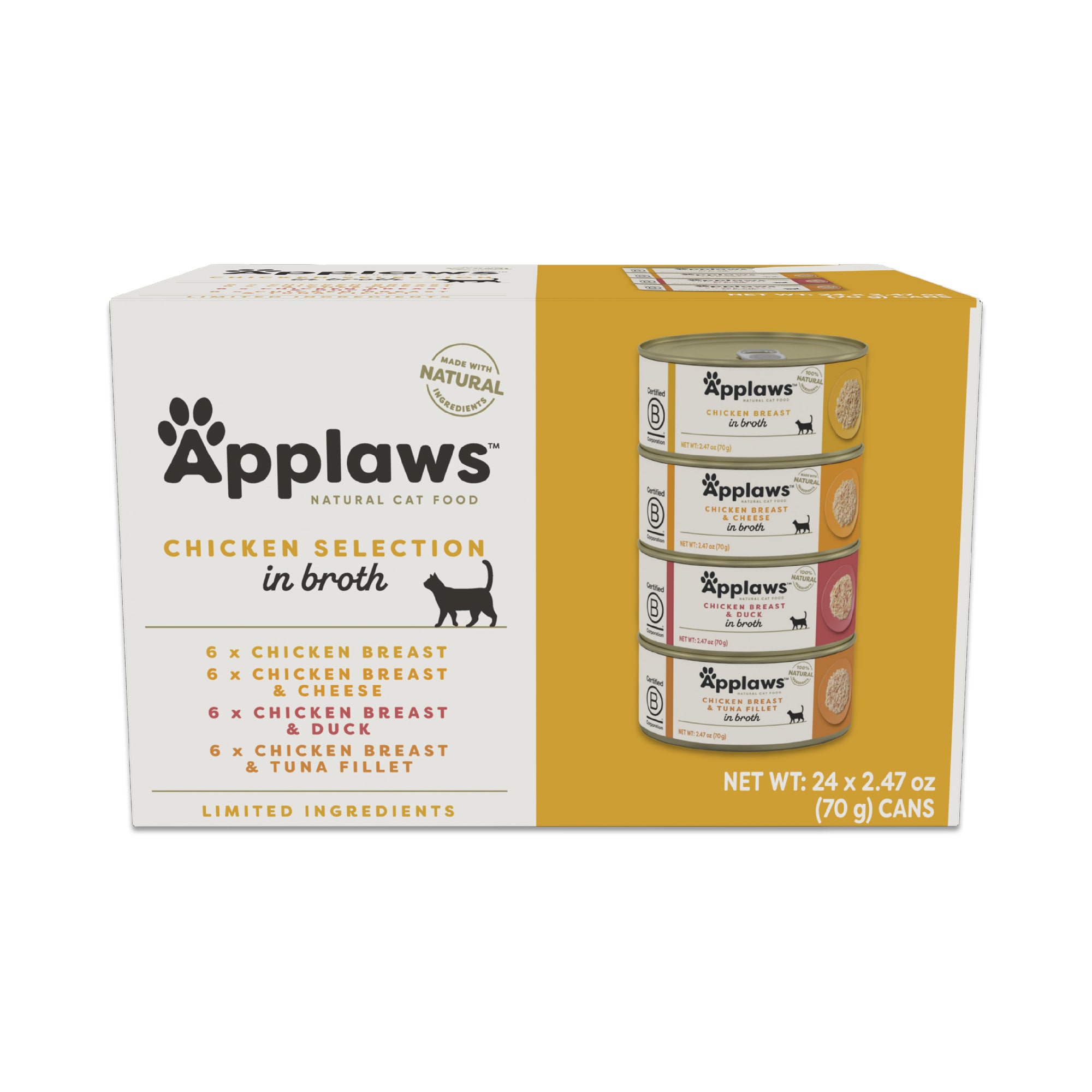 Applaws Chicken in Broth Variety Pack Cat Food 2.47oz, 24 Ct