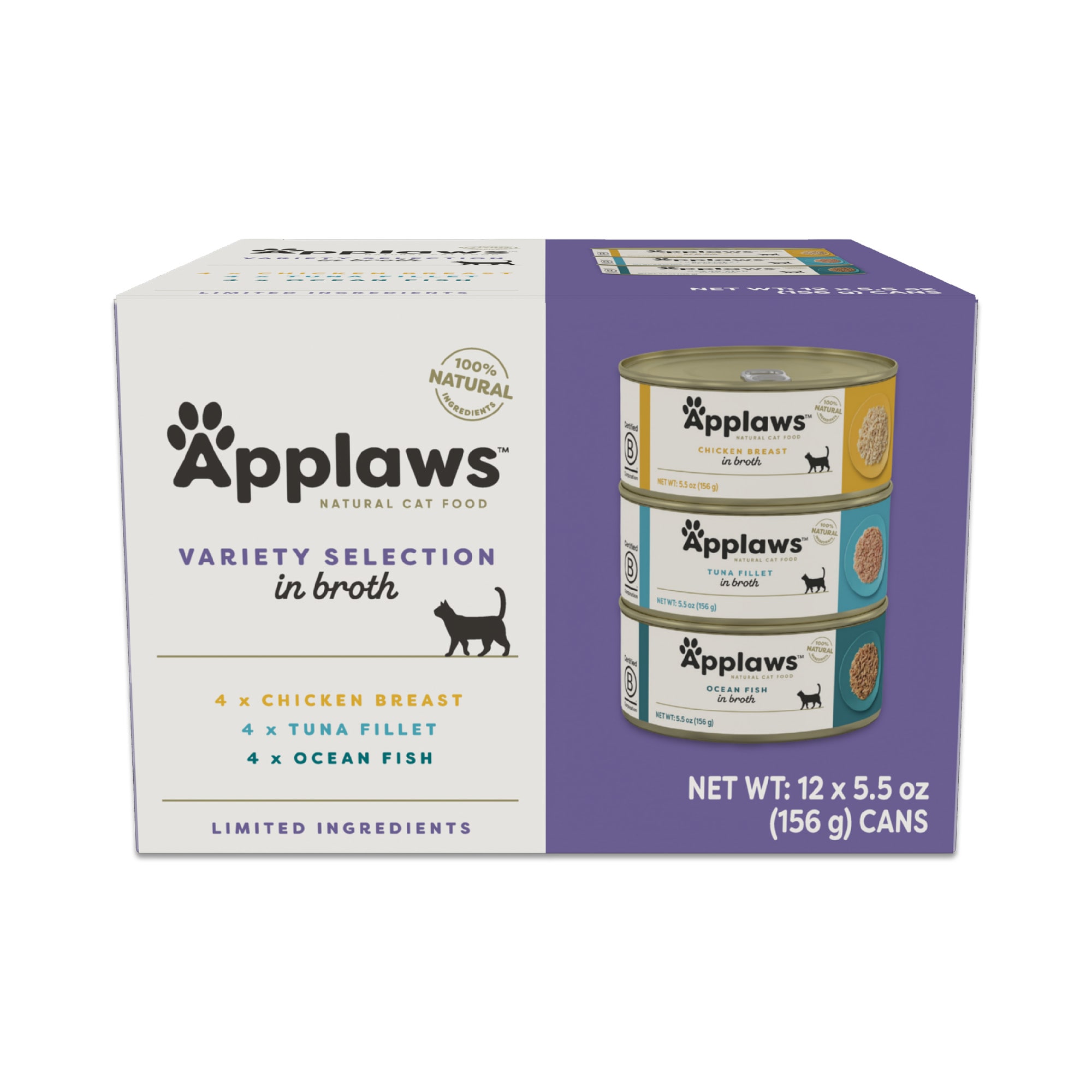 Applaws Limited Ingredient Wet Cat Food Variety Pack in Broth