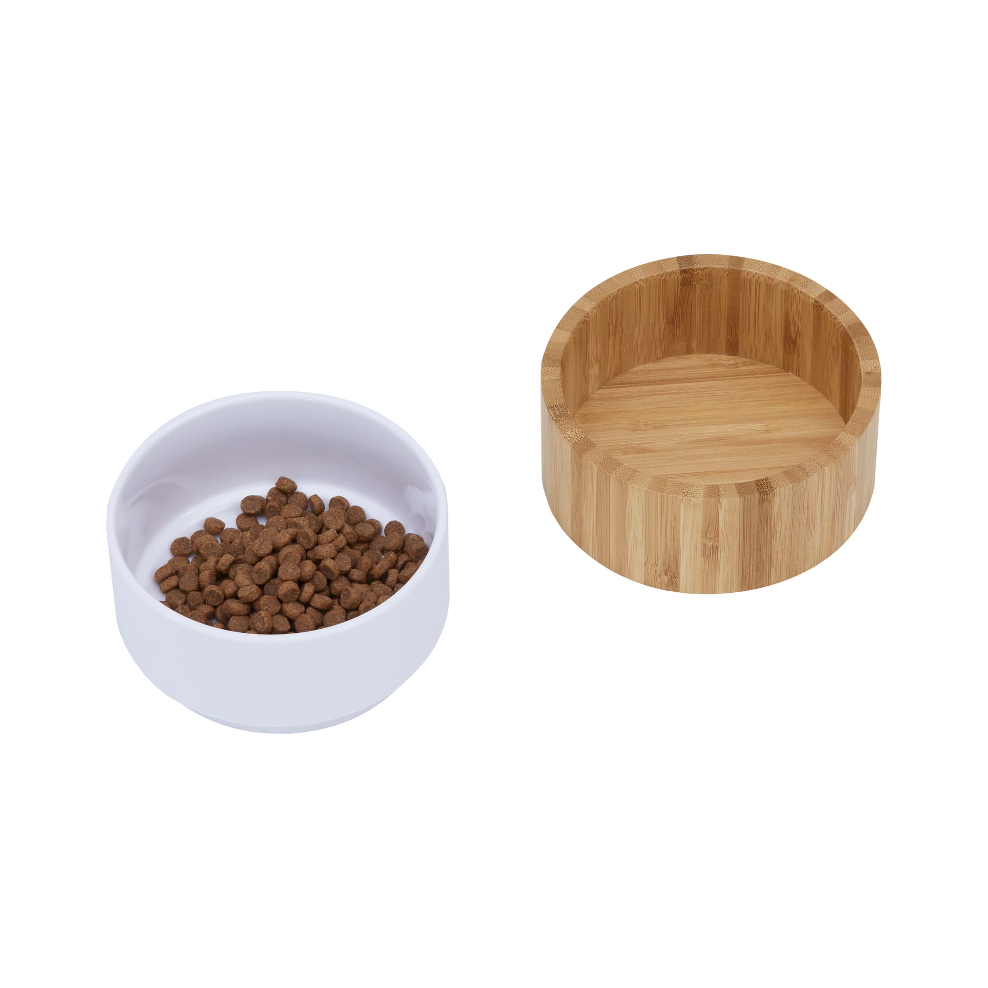 TEAMSON PETS 14 in. W Billie Small Elevated Wood Pet Feeder with Ceramic  Bowls, Brown ST-M10012 - The Home Depot