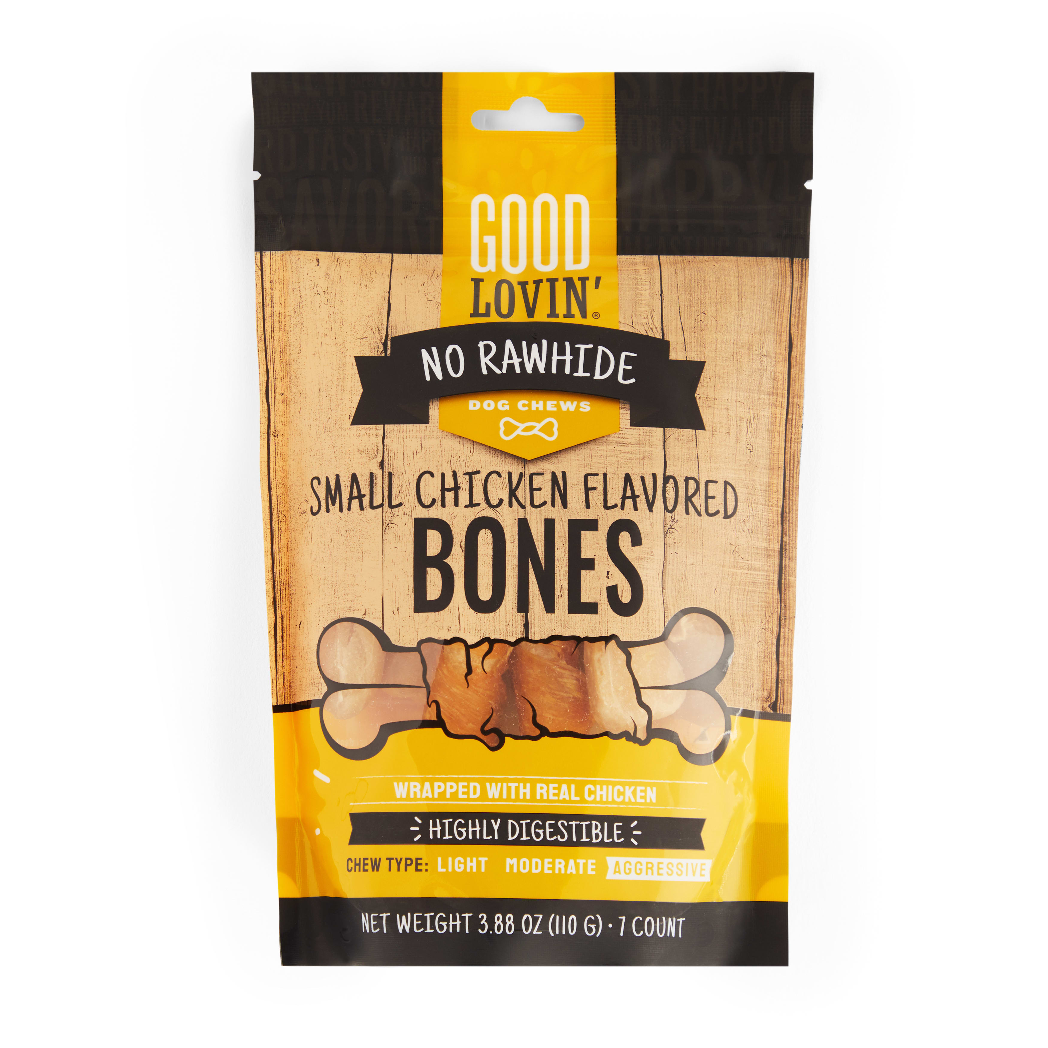 Good Lovin' Chicken Flavor No Rawhide Bones for Dogs 3.88 oz