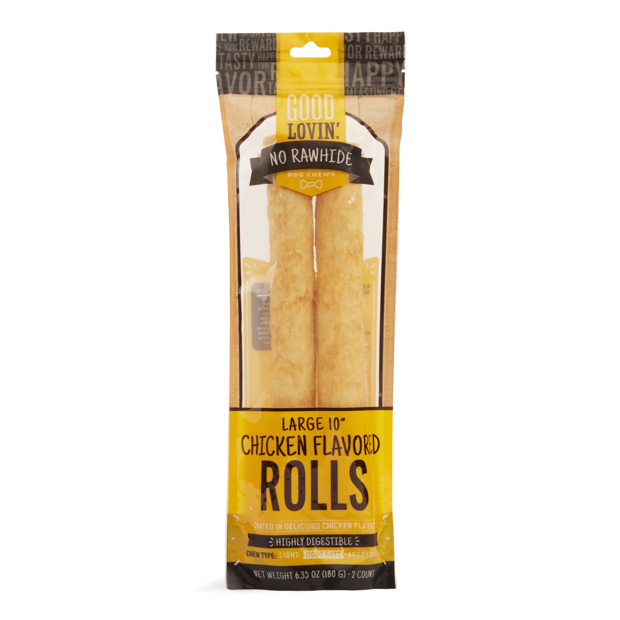 Good Lovin' Chicken Basted 10" Dental Chew Rolls, 2Pack