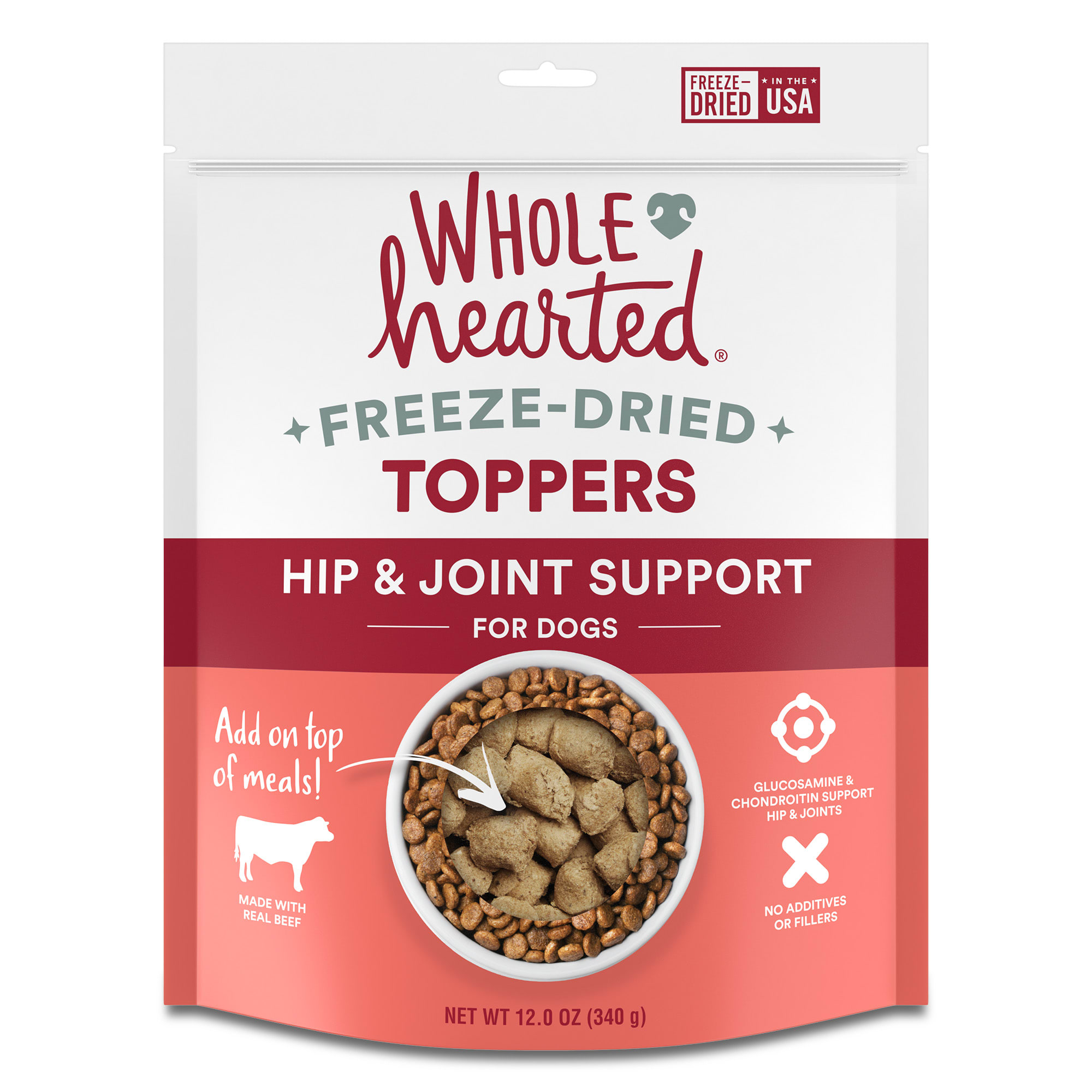 WholeHearted FreezeDried Hip & Joint Support Dog Food Toppers, 12 oz