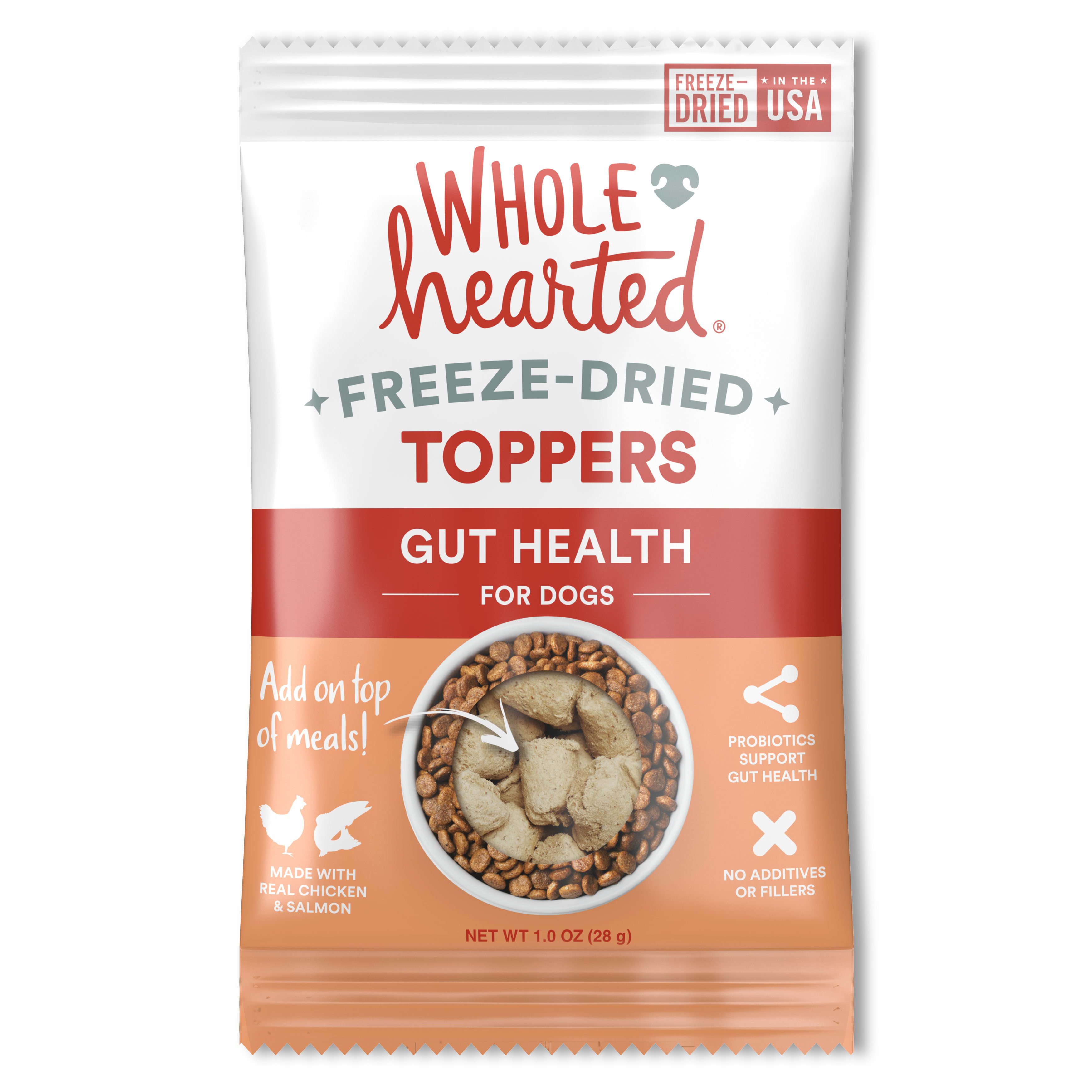 WholeHearted Freeze-Dried Gut Health Dog Food Toppers, 1 oz., Case of 6 ...