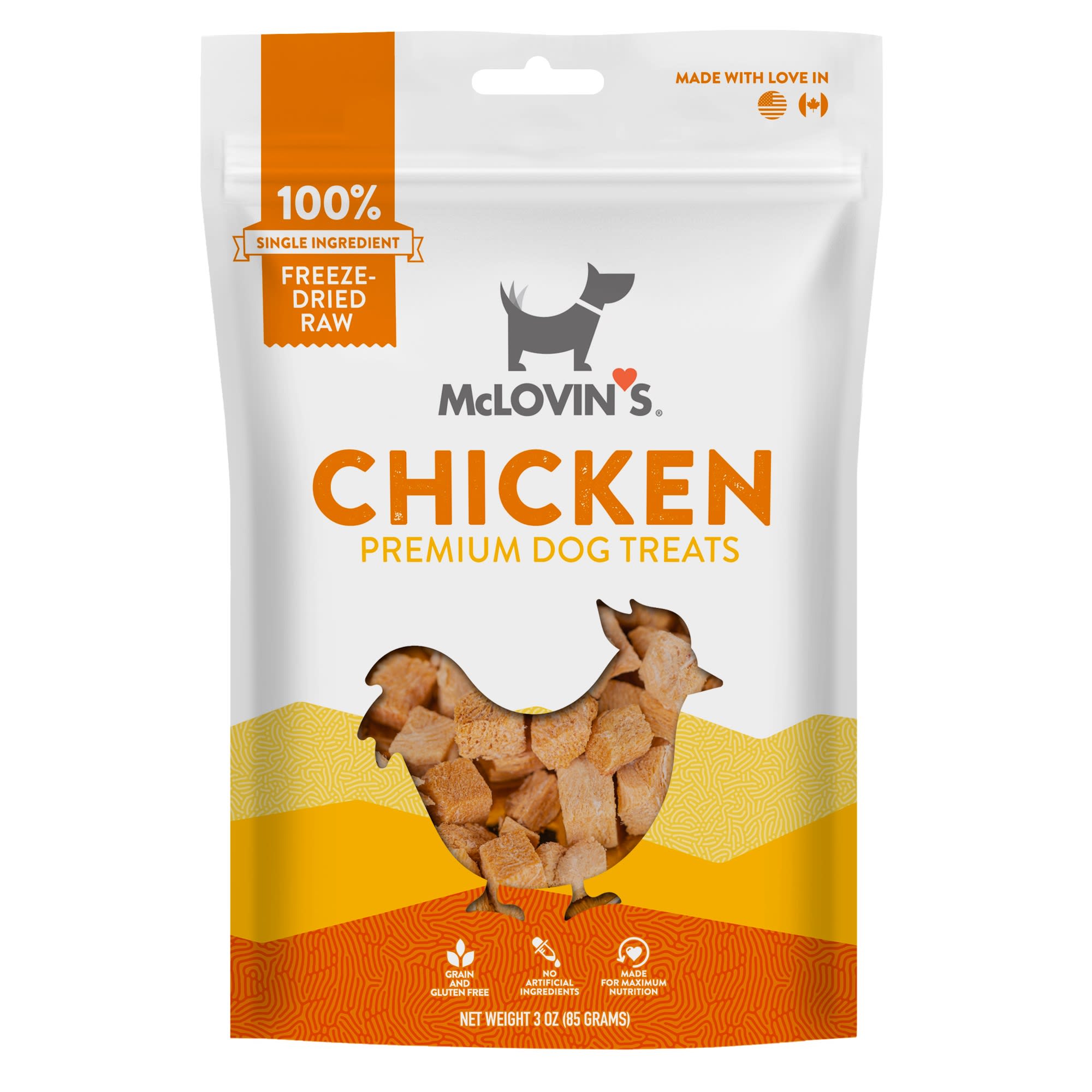 McLovin's Chicken Freeze Dried Dog Treats 3 oz GrainFree
