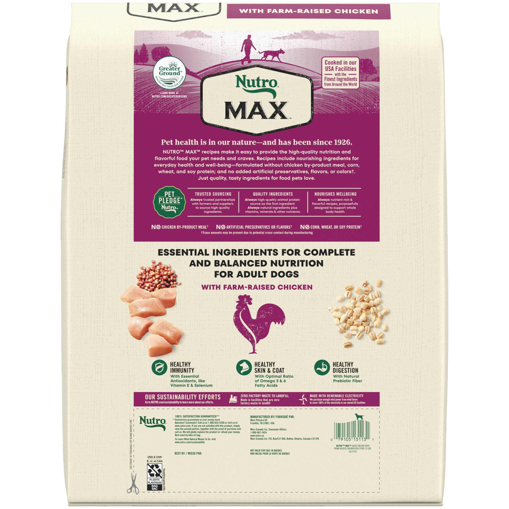 Nutro max 2025 dog food petco