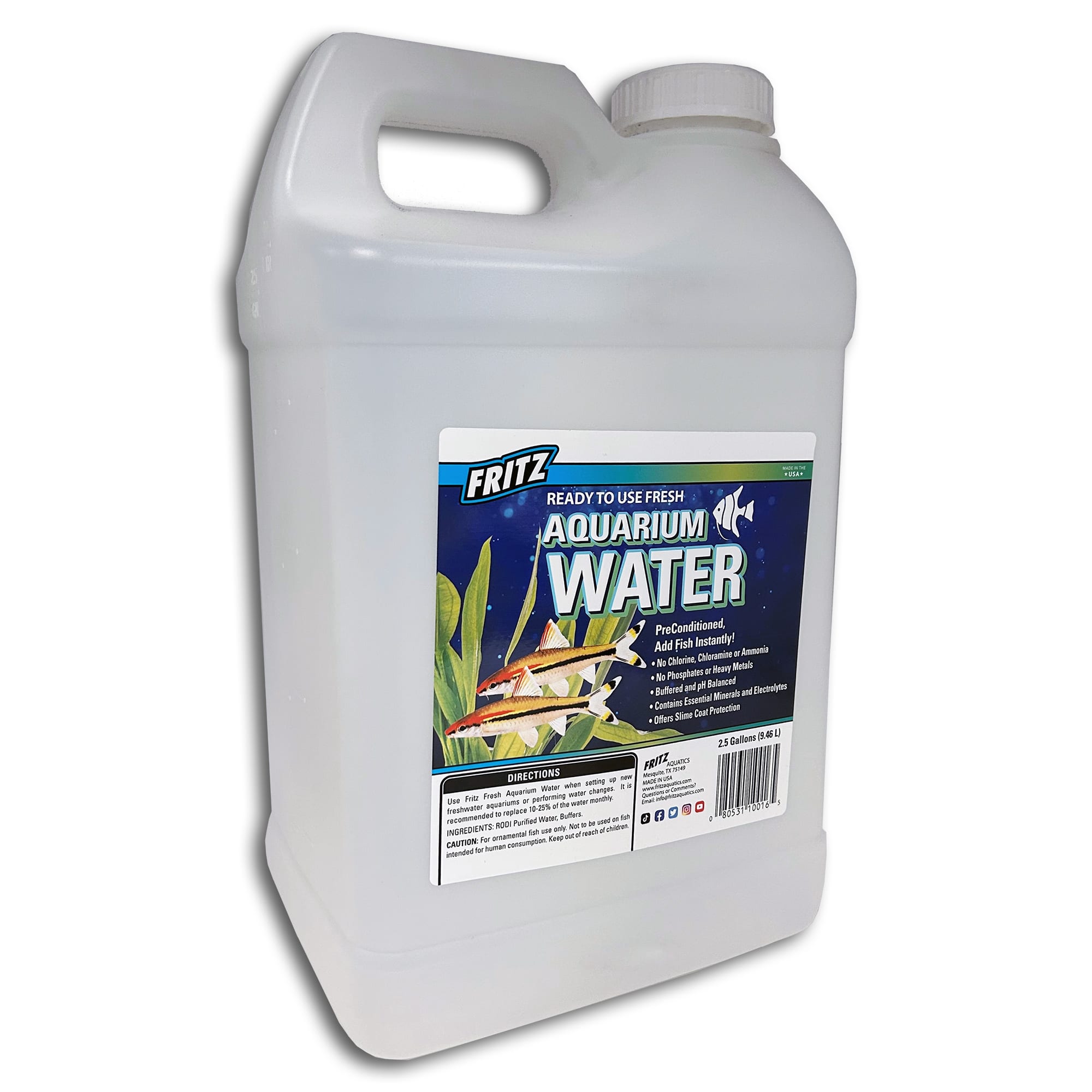 Fritz Aquatics Fresh Aquarium Water, 2.5 Gallon