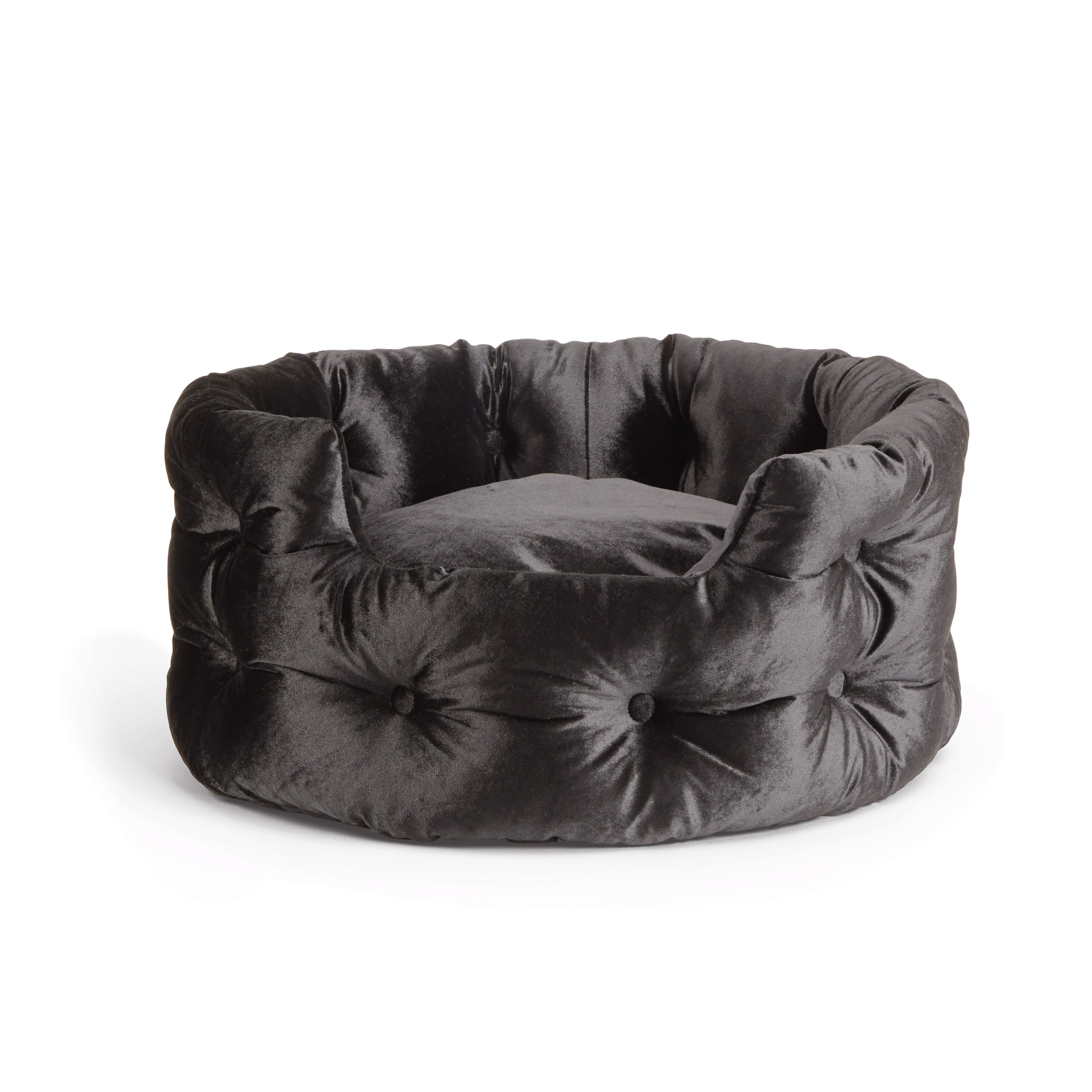 Black velvet dog outlet bed