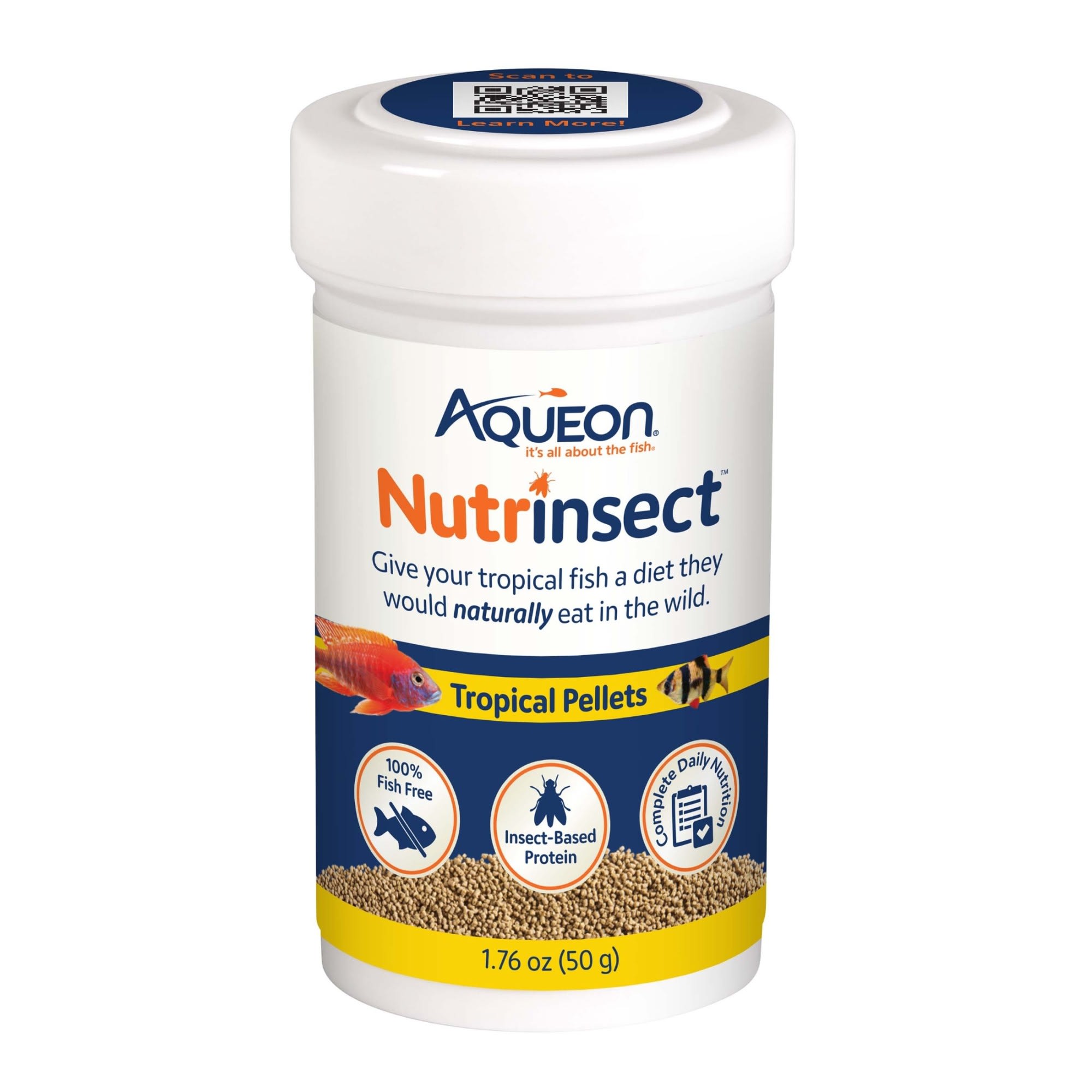 Aqueon Nutrinsect Tropical Fish Food Pellets 1.76 oz