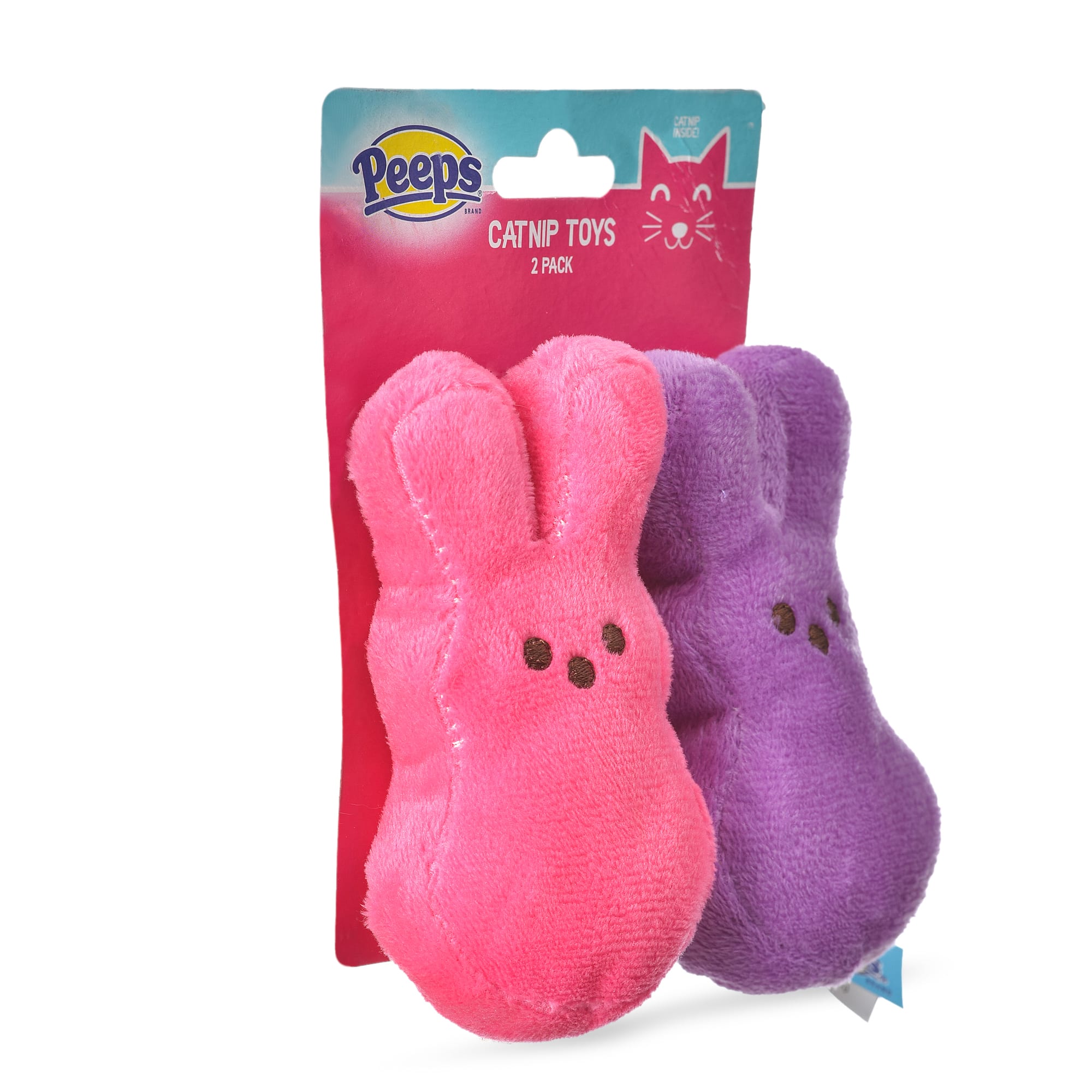 Peeps Mini Plush Bunny Dog Toy, 2 Pack (Pink & Purple)