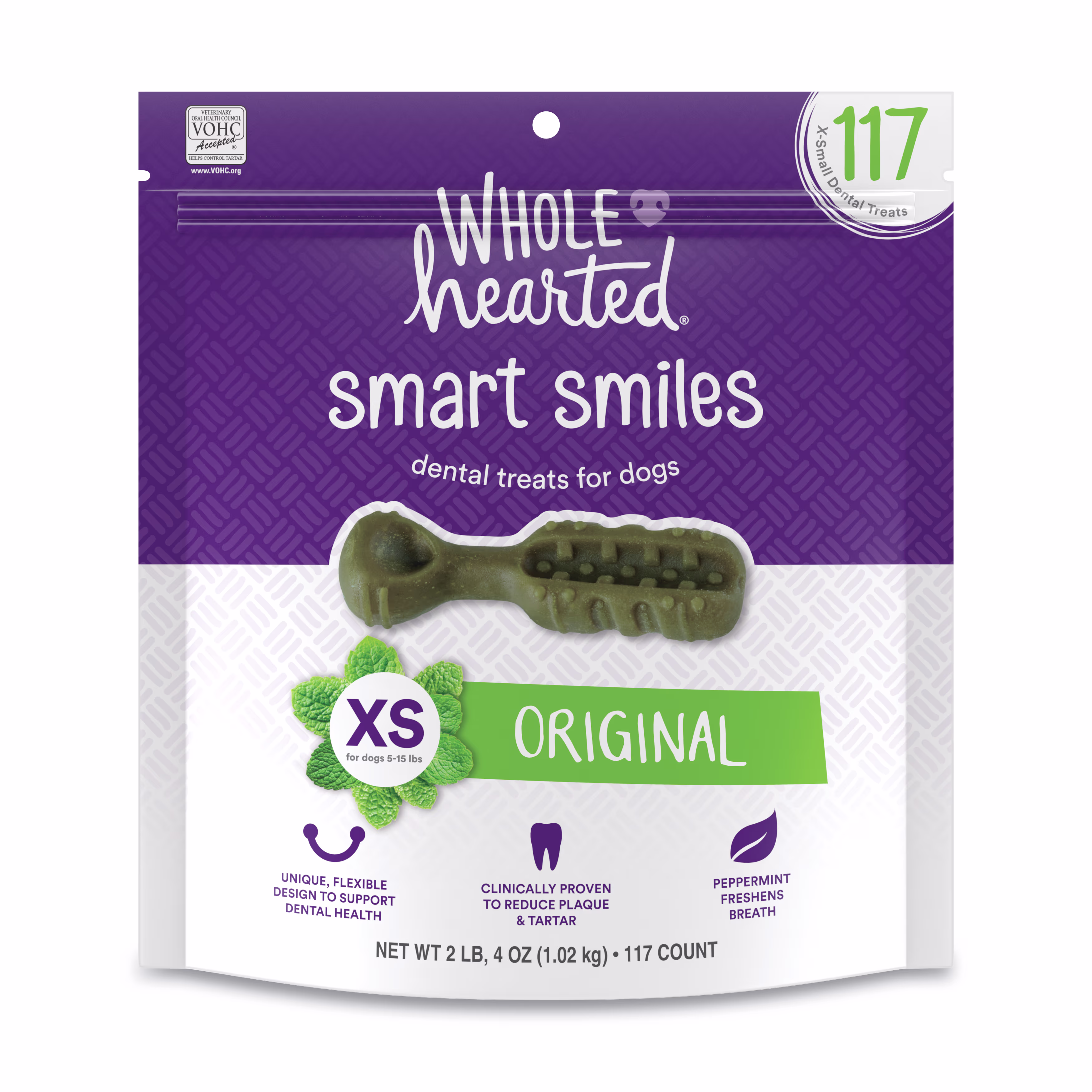 WholeHearted Smart Smiles Dental Dog Treats Freshens Breath & Cleans