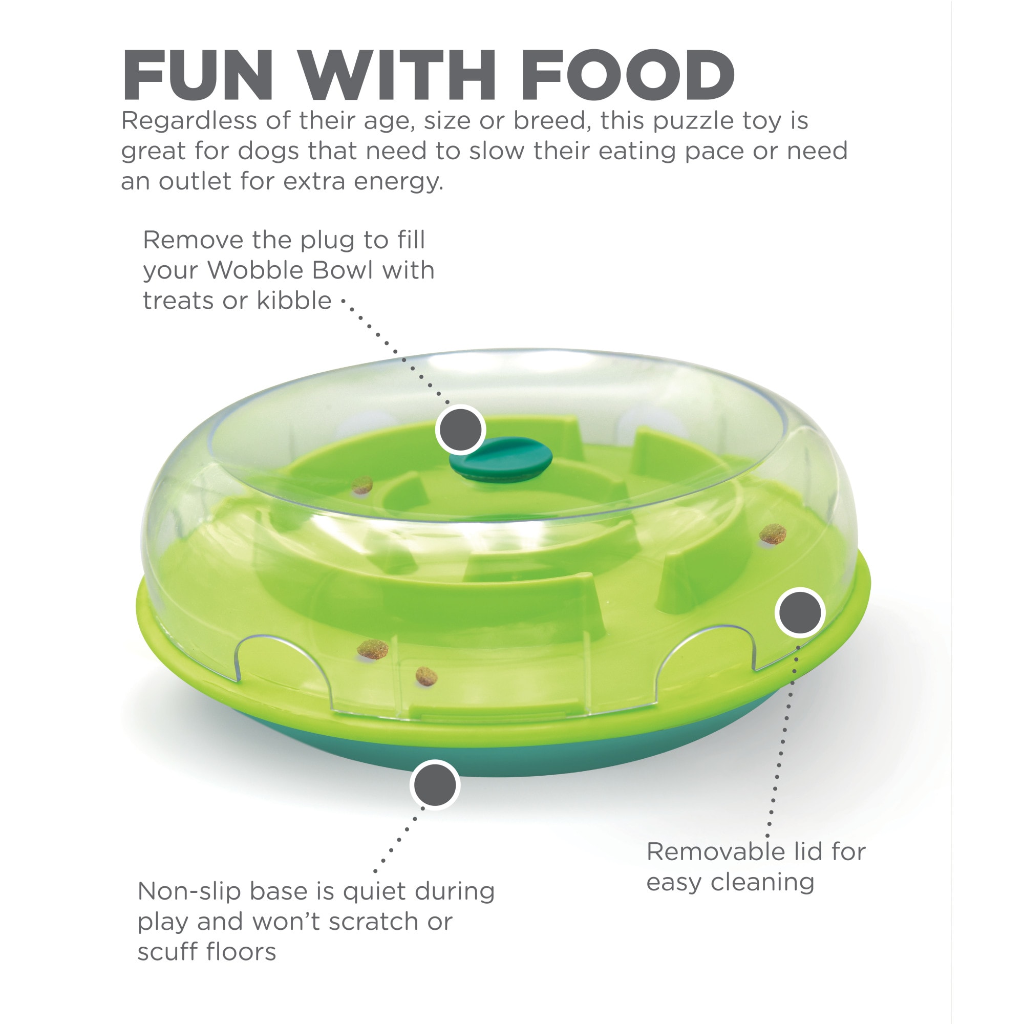 Outward Hound Fun Feeder Regular- Slow Bowl Dog Food Bowl - Howl