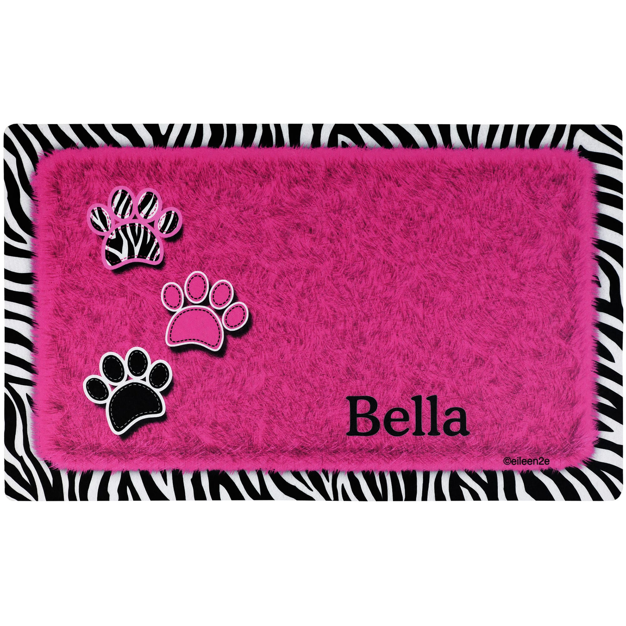 drymate-pink-zebra-personalized-pet-feeding-mat-12-l-x-20-w-x-0-12