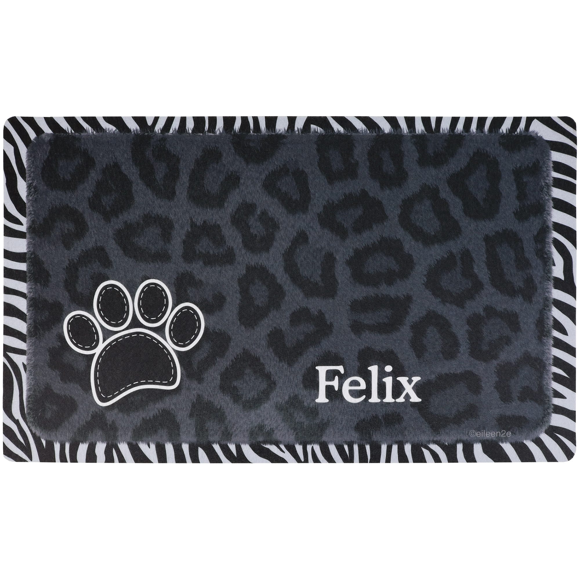 Drymate Personalized Leopard Zebra Pet Mat 12"x20"