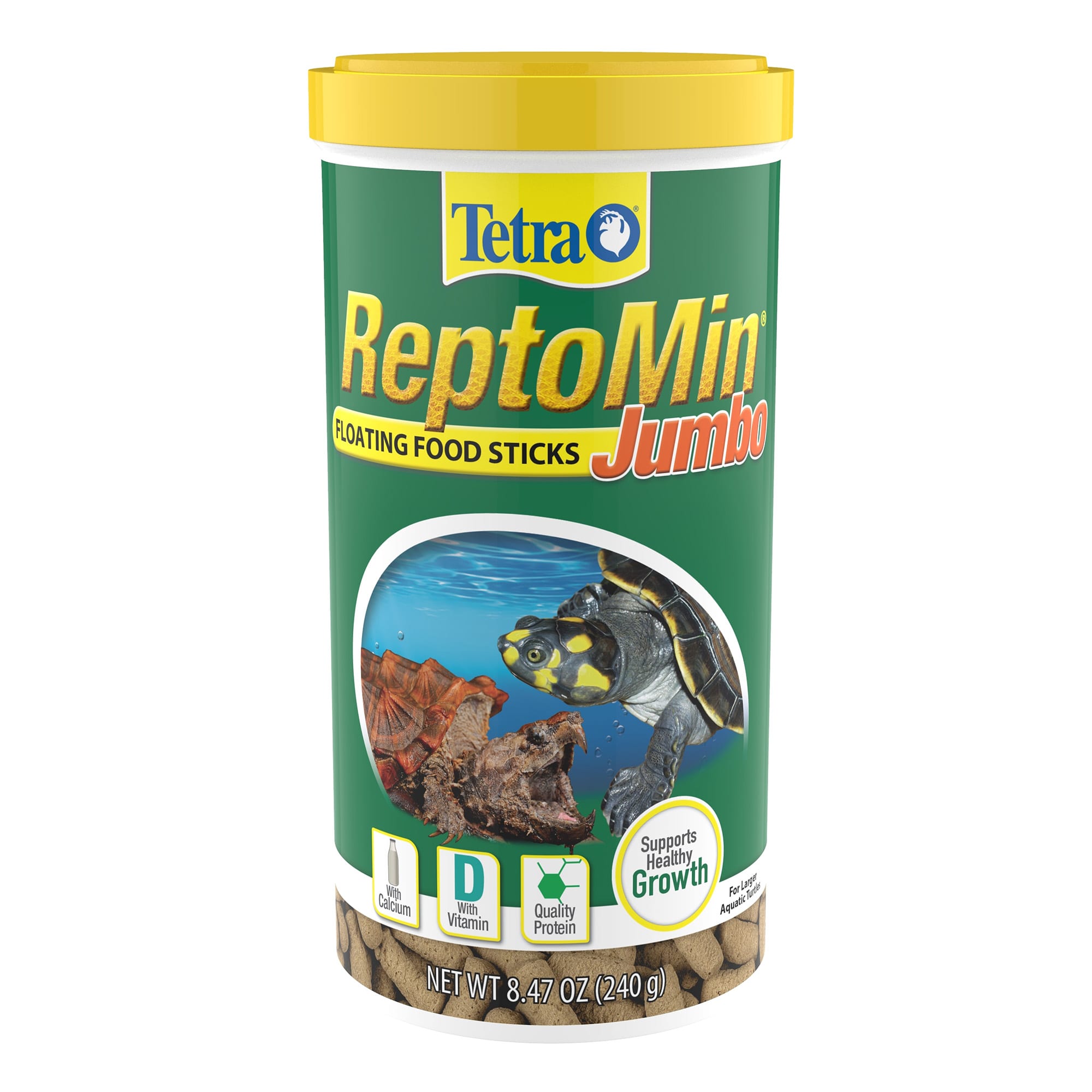 Tetra Reptomin Jumbo Floating Soft Stick Food Formulated For Larger Aquatic Turtles 8.47 oz