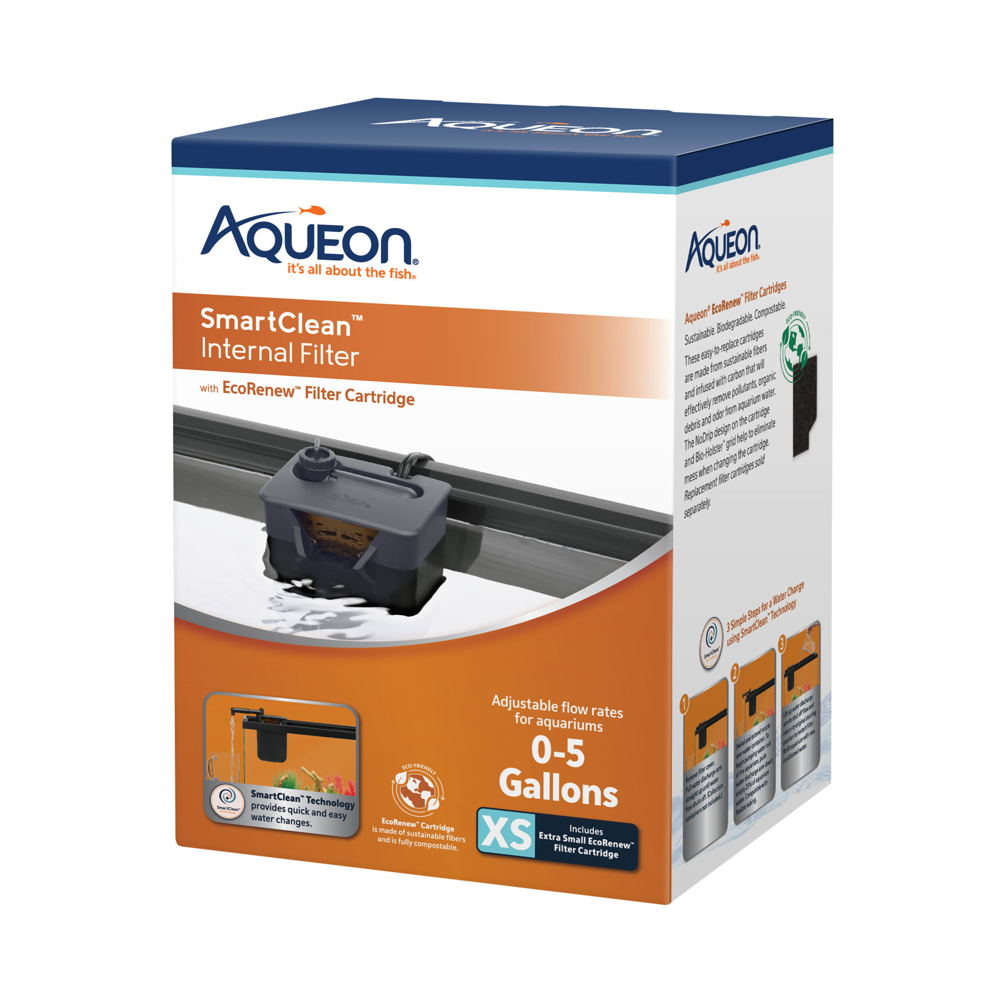 Aqueon QuietFlow SmartClean Internal Aquarium Filter X Small Petco