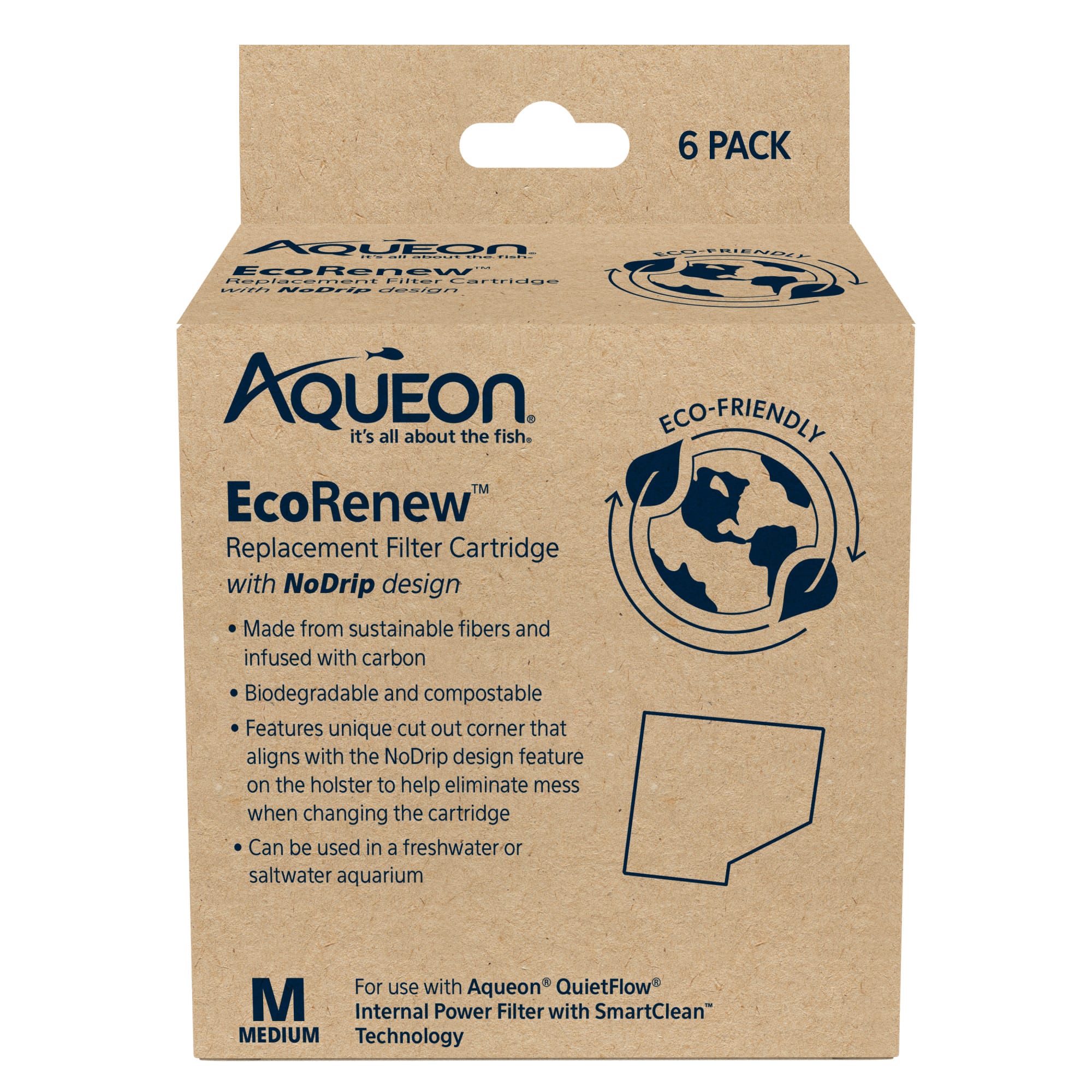 Aqueon SmartClean EcoRenew Medium Filter Cartridges, Pack of 6 Petco