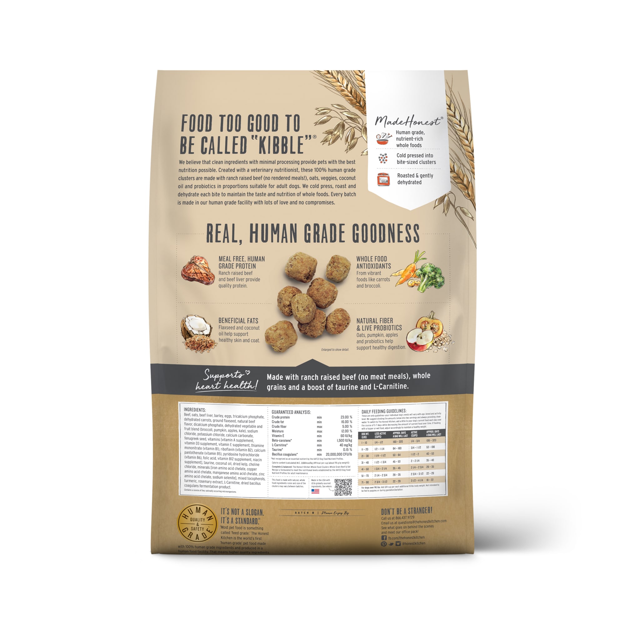 The Honest Kitchen Whole Food Clusters Whole Grain Beef & Oat