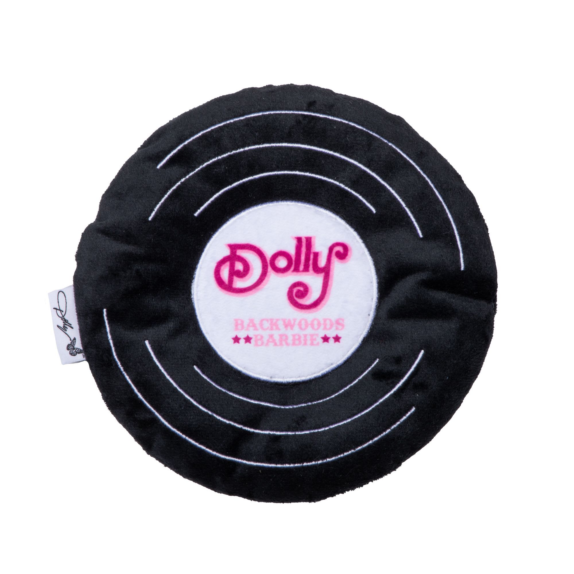 Doggy Parton Black Record Crinkle & Squeak Dog Toy Small