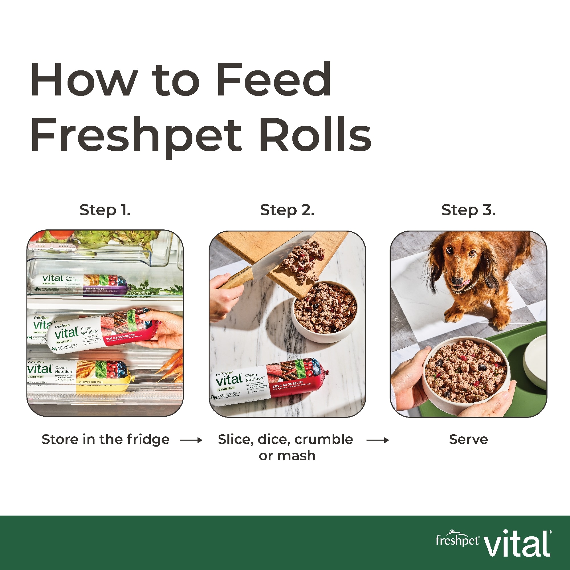 Freshpet Vital Chicken Recipe with Peas, Carrots Brown Rice Roll