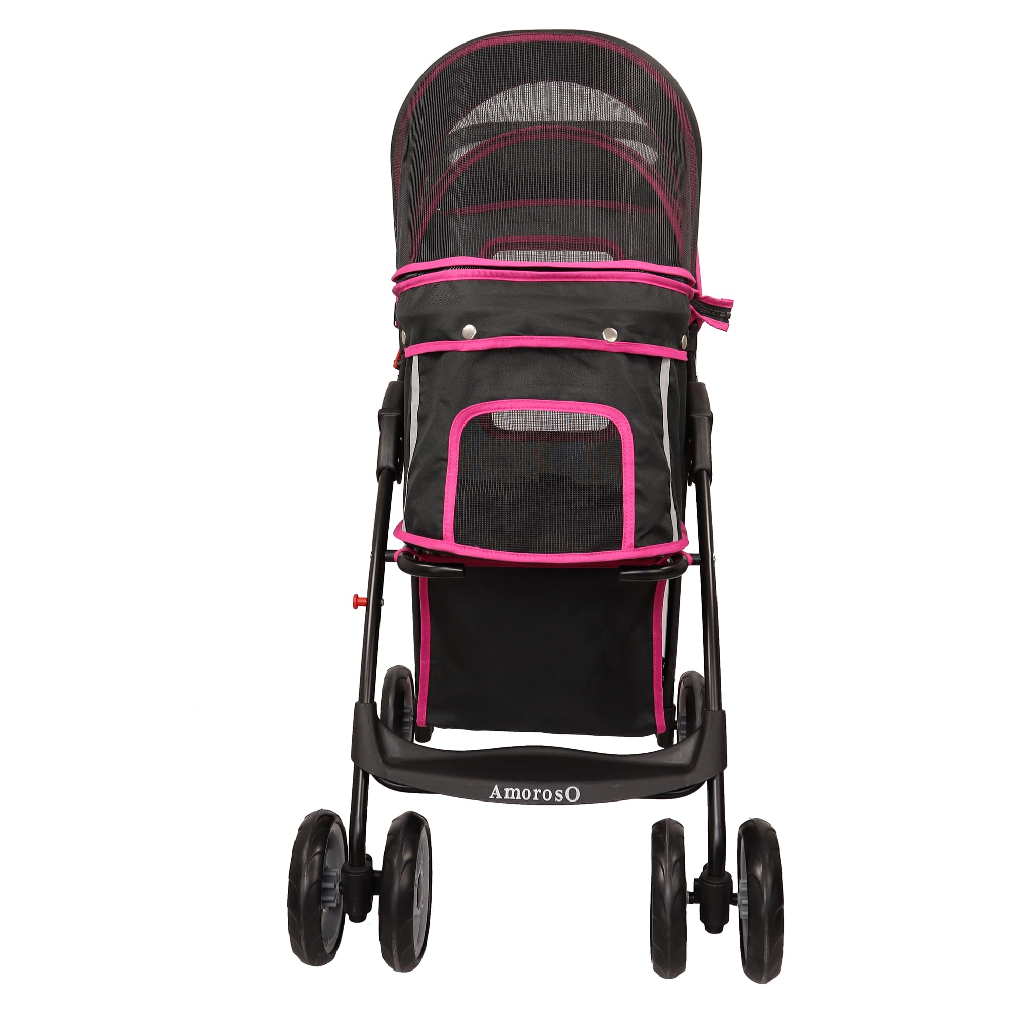 Pink and 2024 black stroller