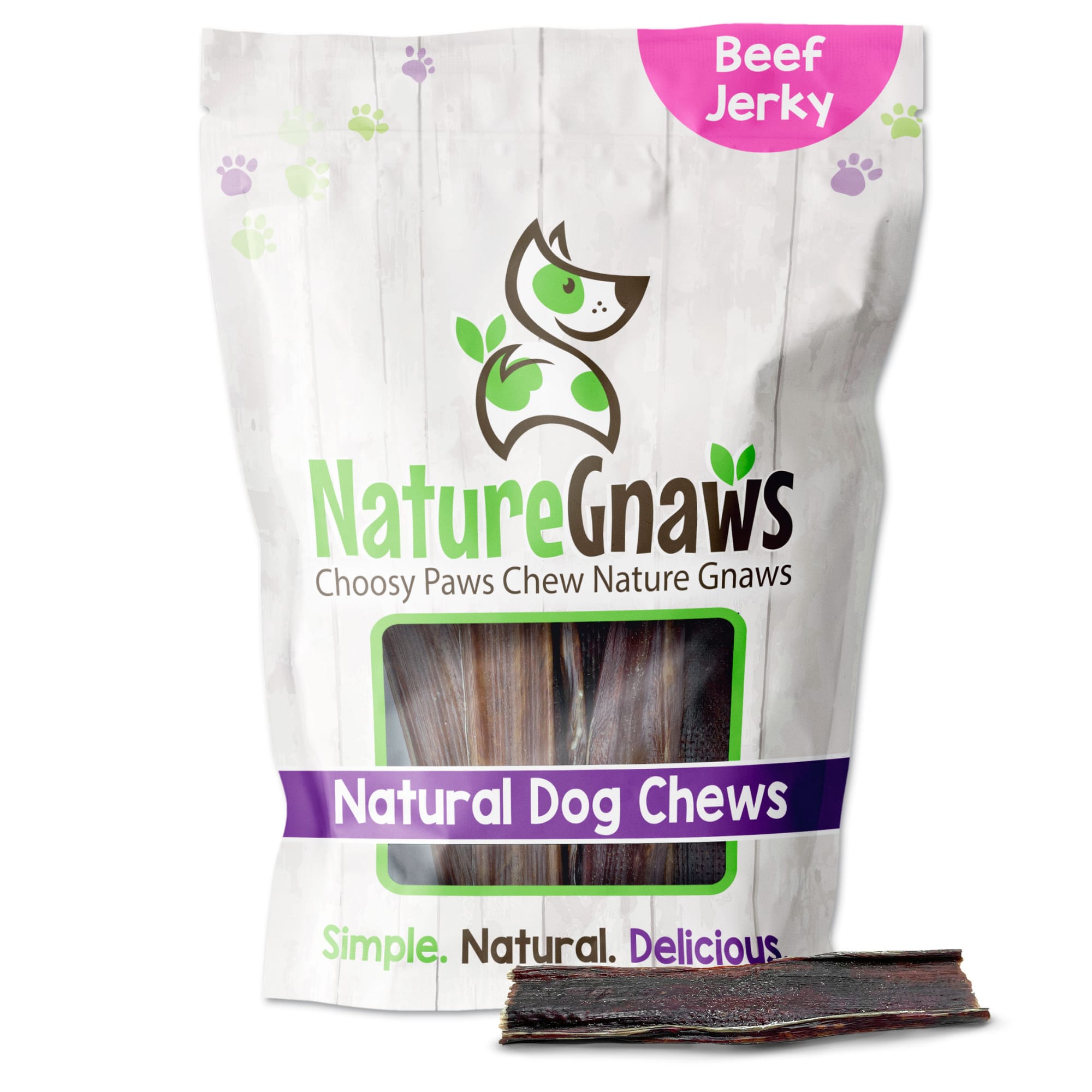 Nature Gnaws Beef Jerky 4-5 Inch Natural Dog Chews, Count of 20