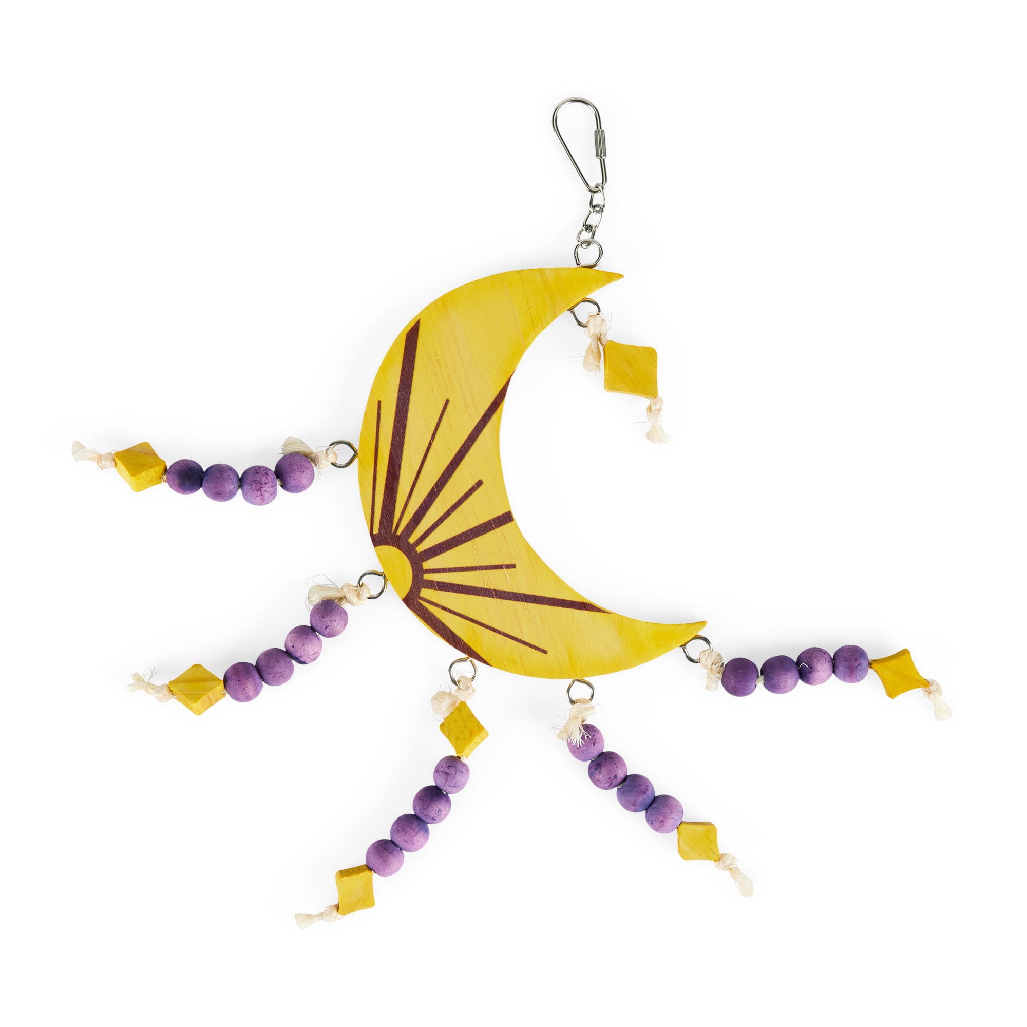 You & Me Moon Bird Toy with Colorful Beads & Rope Tassels