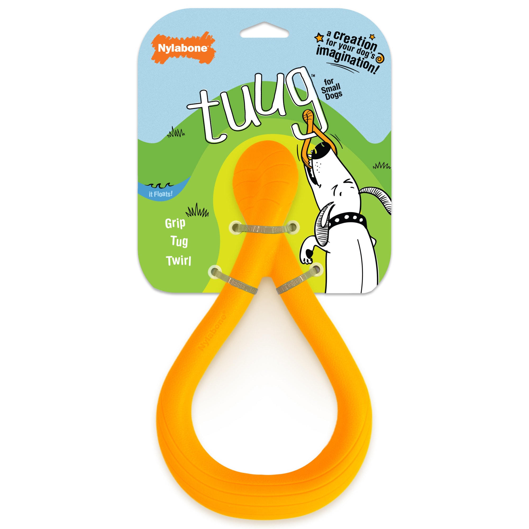 Nylabone Orange TUUG Small Interactive Dog Toy & Chew