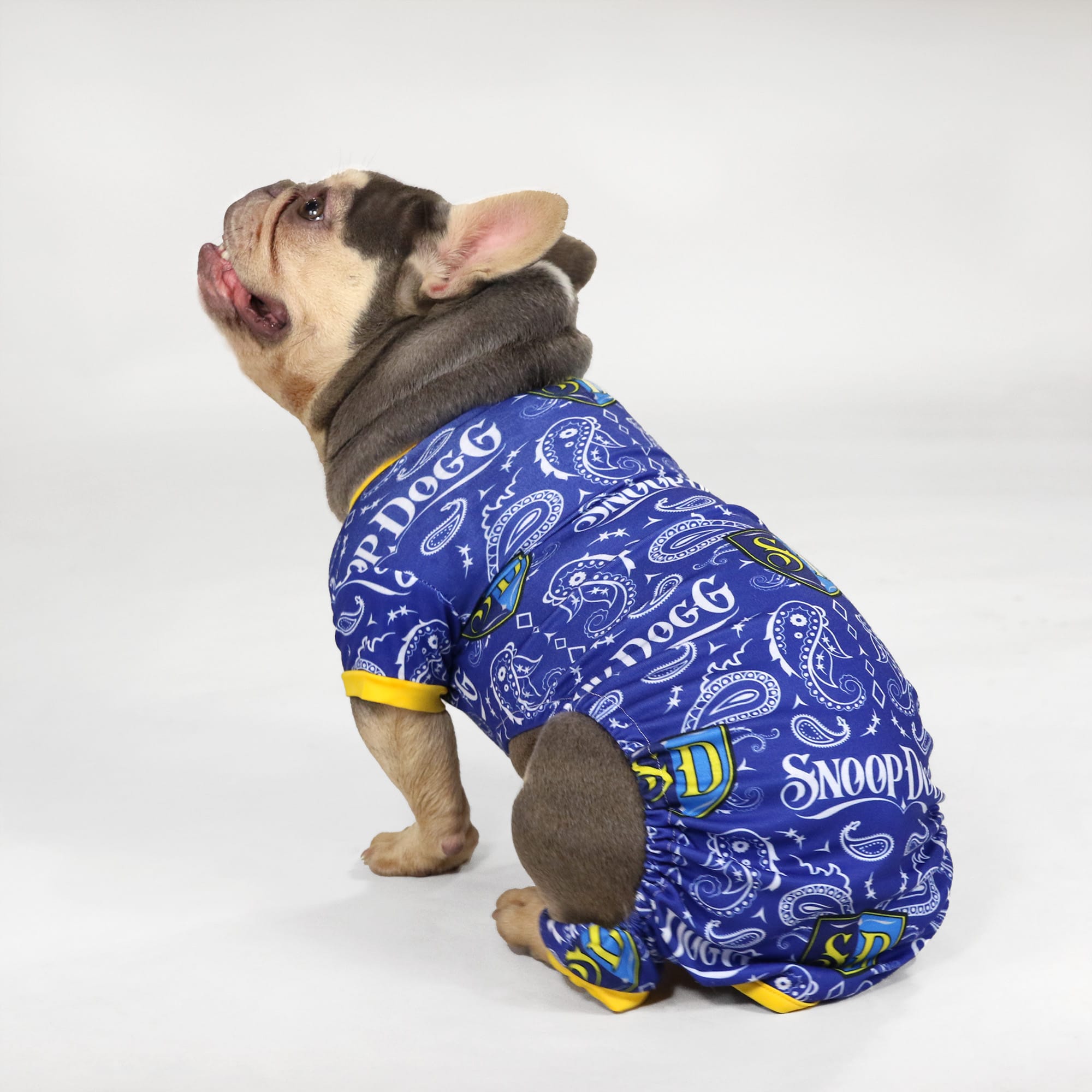 Snoop Doggie Doggs Deluxe Blue Pet Pajamas XS