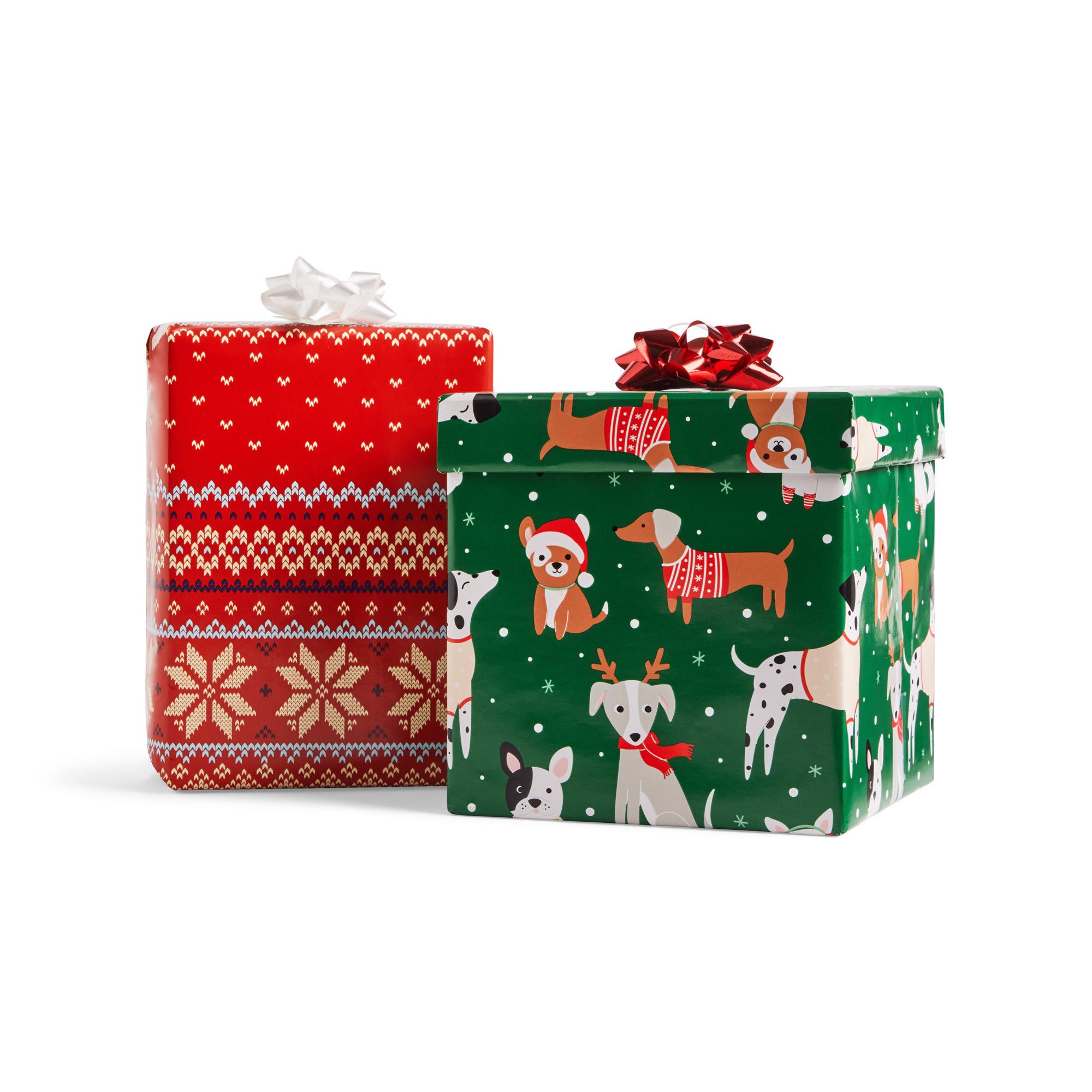 Festive Winter Fair Isle Christmas Wrapping Paper Sheets