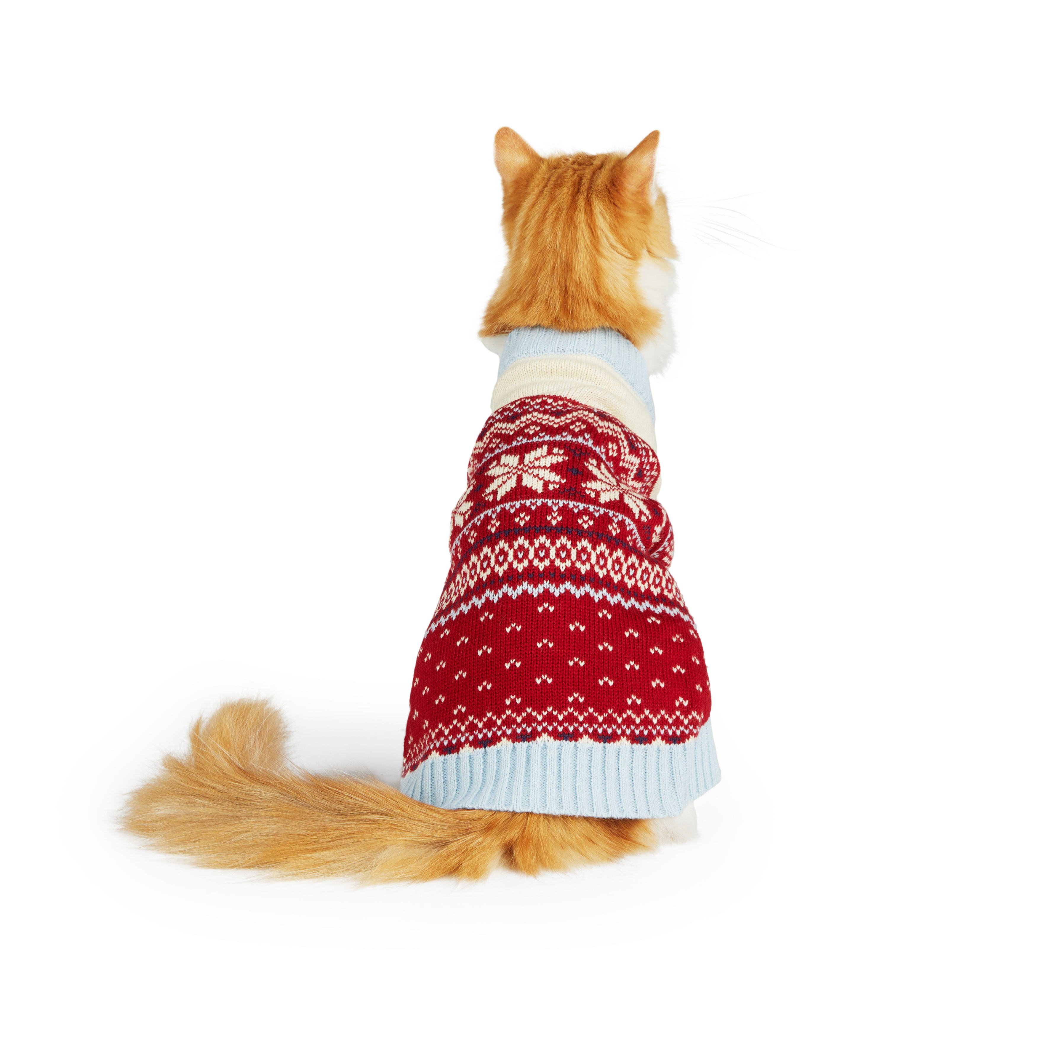 Merry Makings Fair Isle Sweater for Cats and Kittens X Small Petco