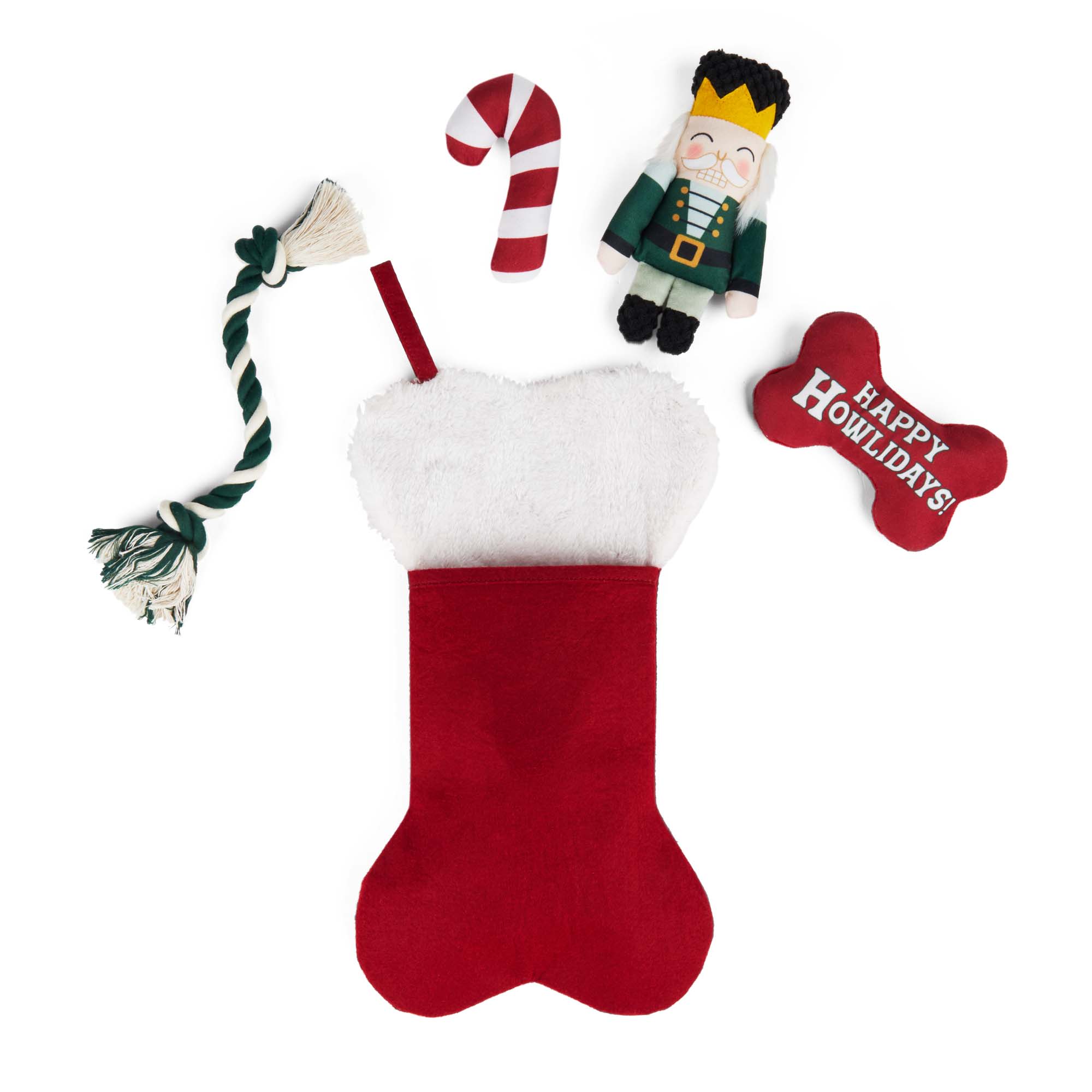 Merry Makings Red Premium Prestuffed Stocking Dog Toy, Medium