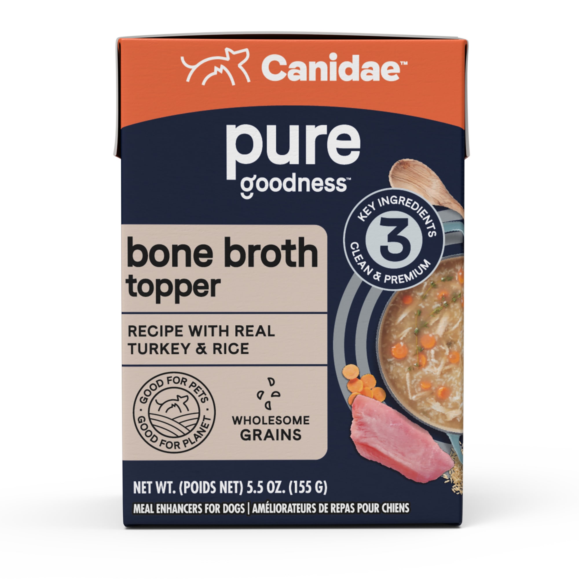 Canidae Pure Bone Broth Topper with Real Turkey Rice Wet Dog