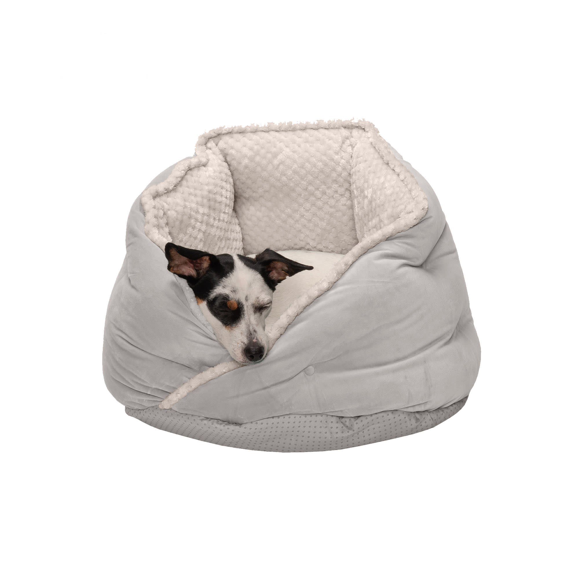 Furhaven Round Teacup Minky Plush Velvet Calming Washable Hug