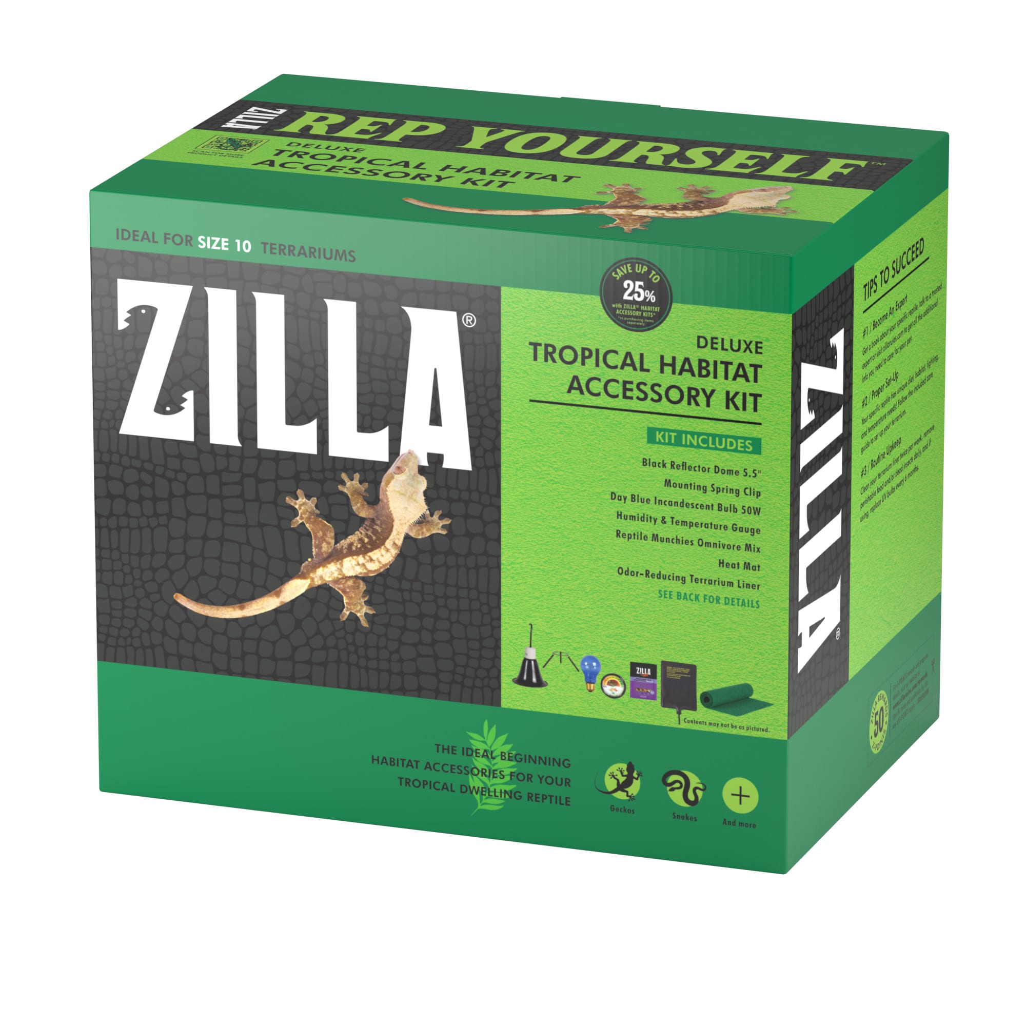 Zilla 10 Gallon Tropical Reptile Habitat Kit Accessories