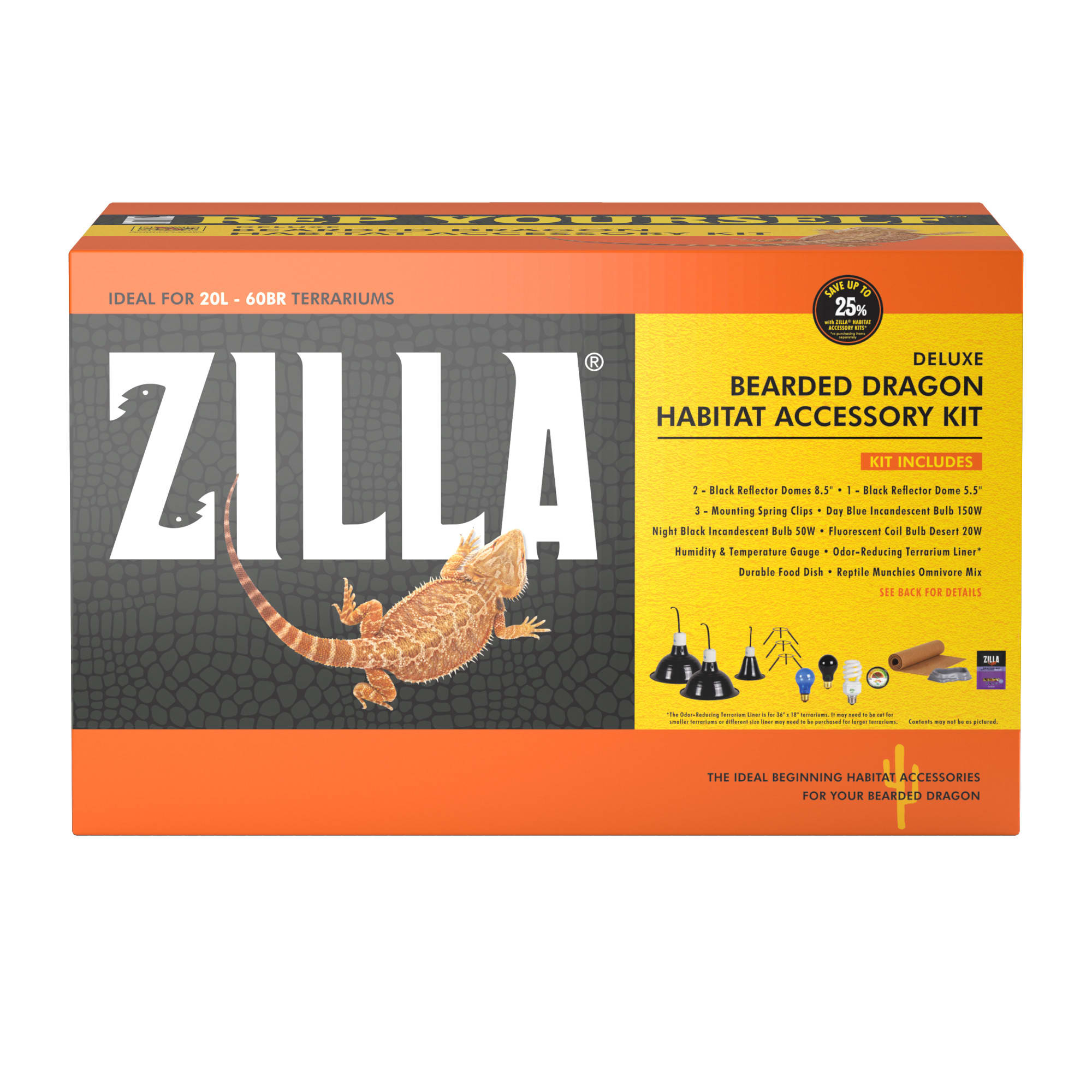 Zilla Bearded Dragon Habitat Accessory Kit, 20 L-60 BR